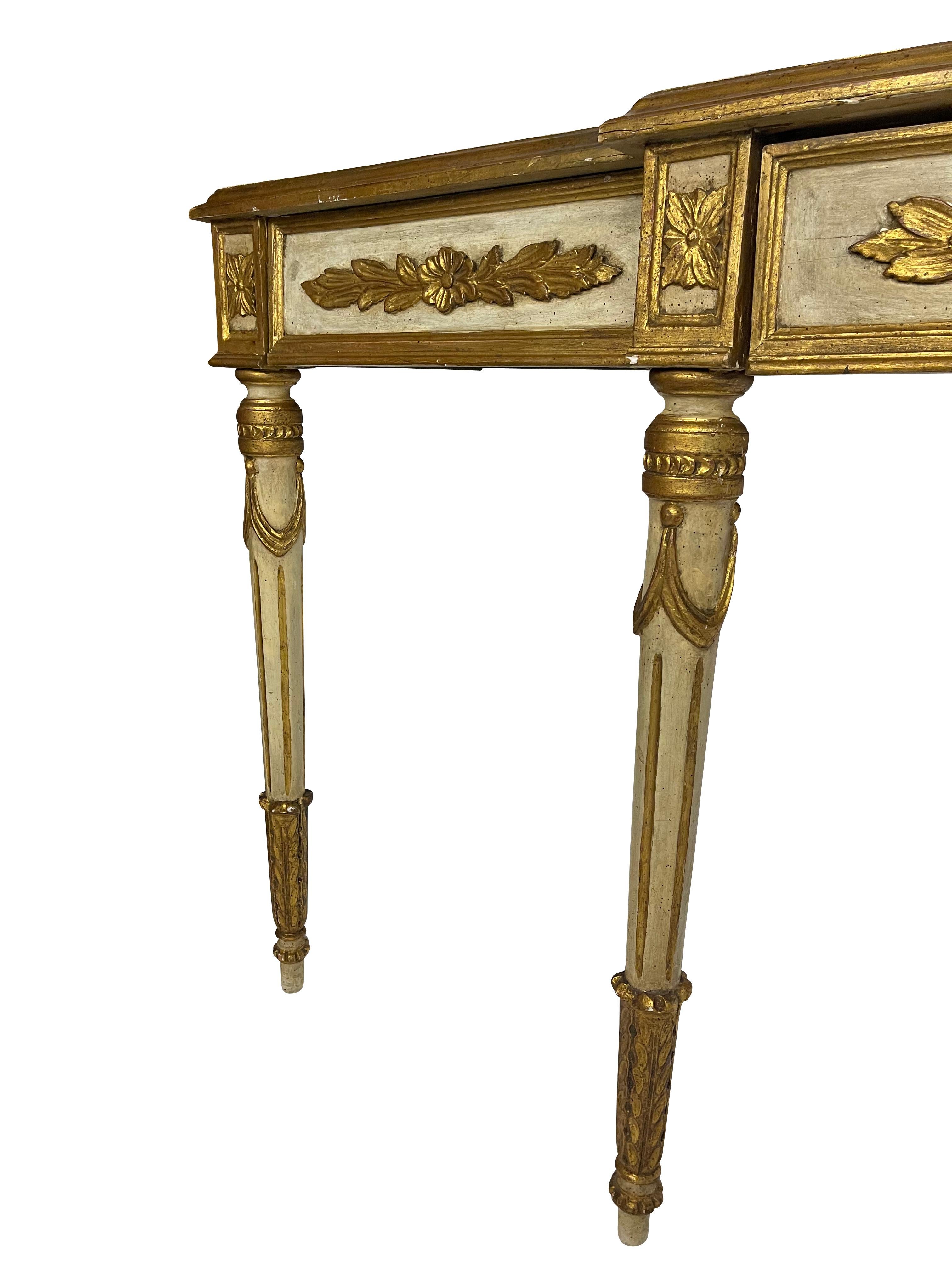 Mid Century Venetian Paint and Gilt Decorated Console Table 2