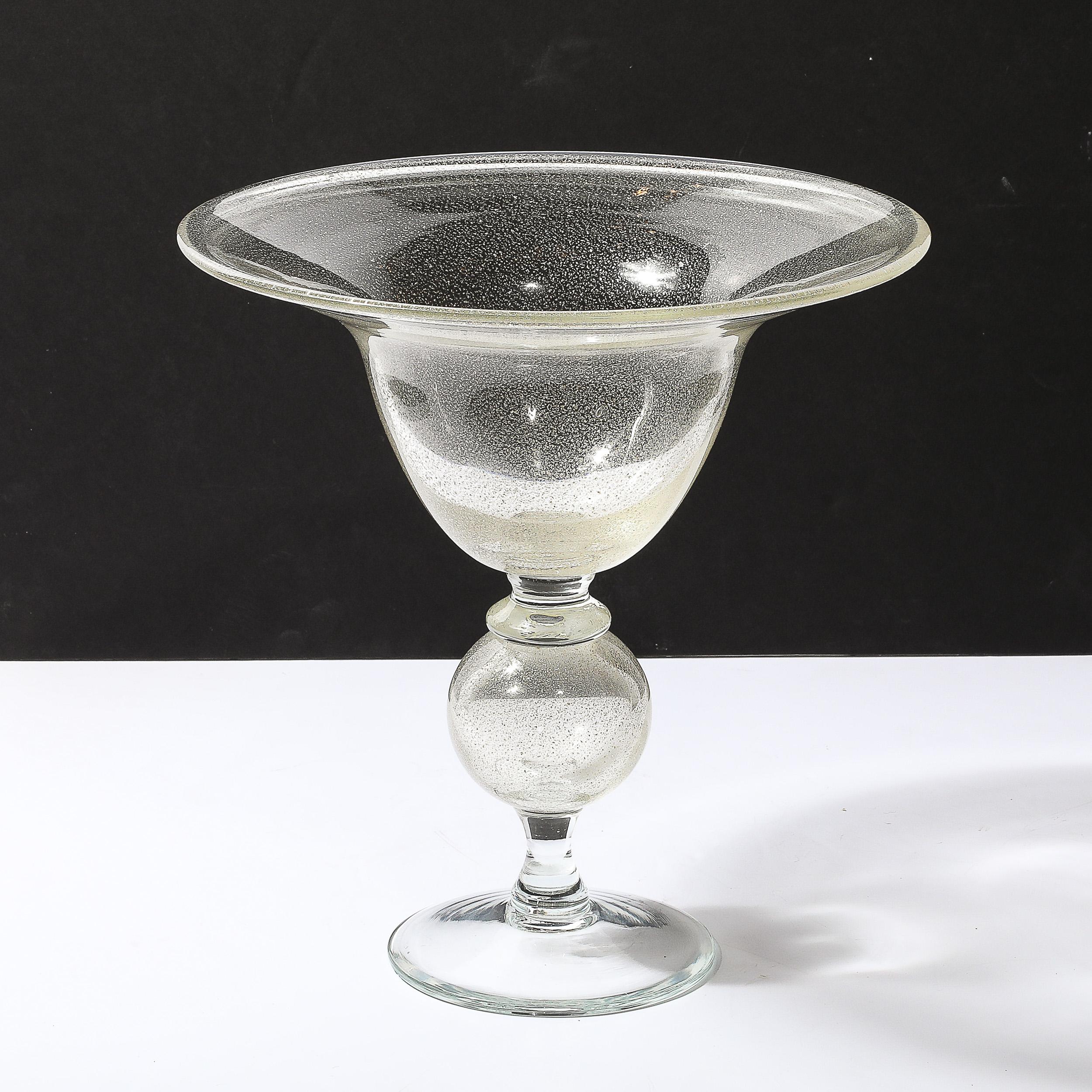 Mid Century Venetian Palatial Handblown Translucent Glass Vase by Vetri Artistic 3