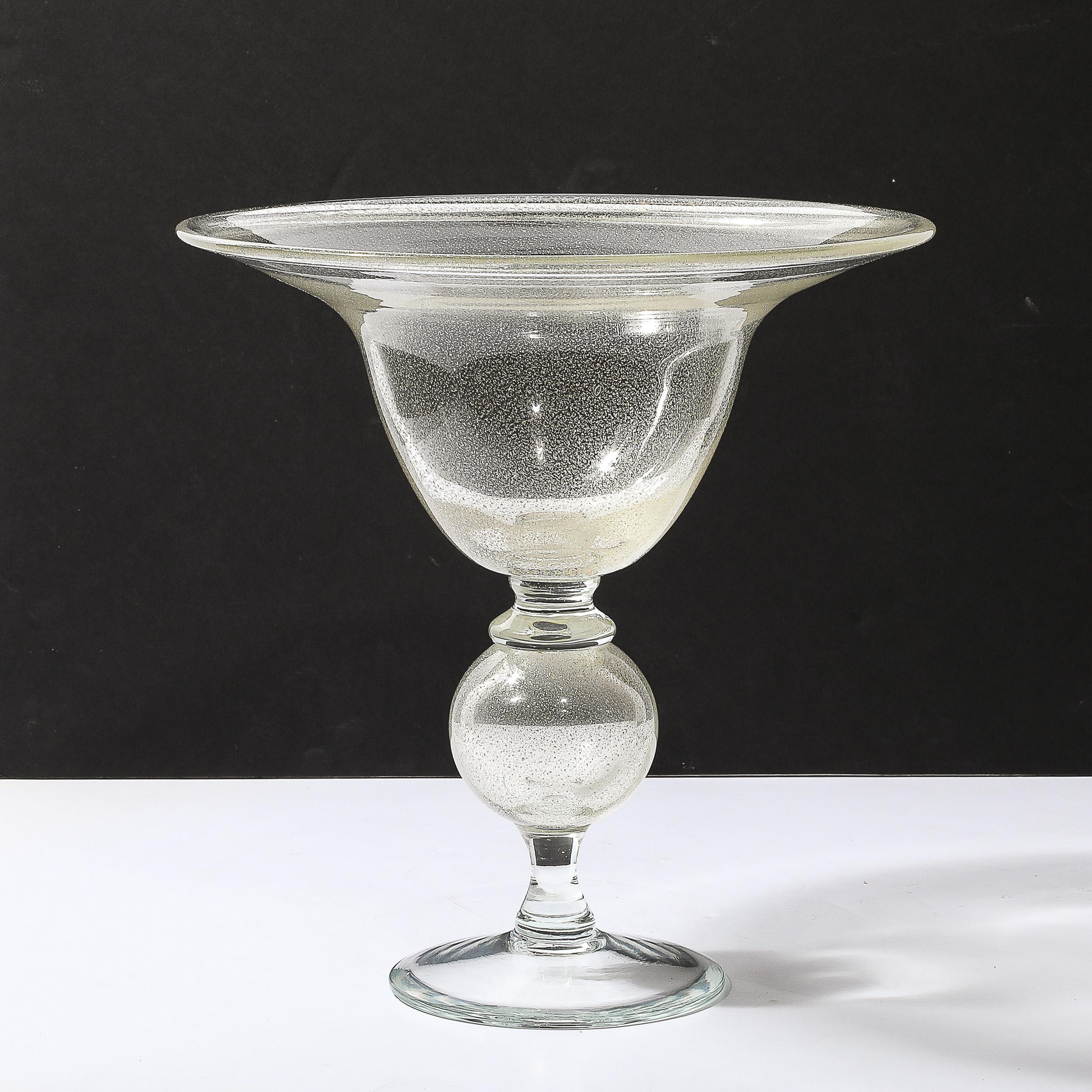 Mid Century Venetian Palatial Handblown Translucent Glass Vase by Vetri Artistic 4