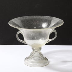 Mid Century Venetian Palatial Handblown Translucent Glass Vase by Vetri Artistic