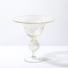 Mid Century Venetian Palatial Handblown Translucent Glass Vase by Vetri Artistic