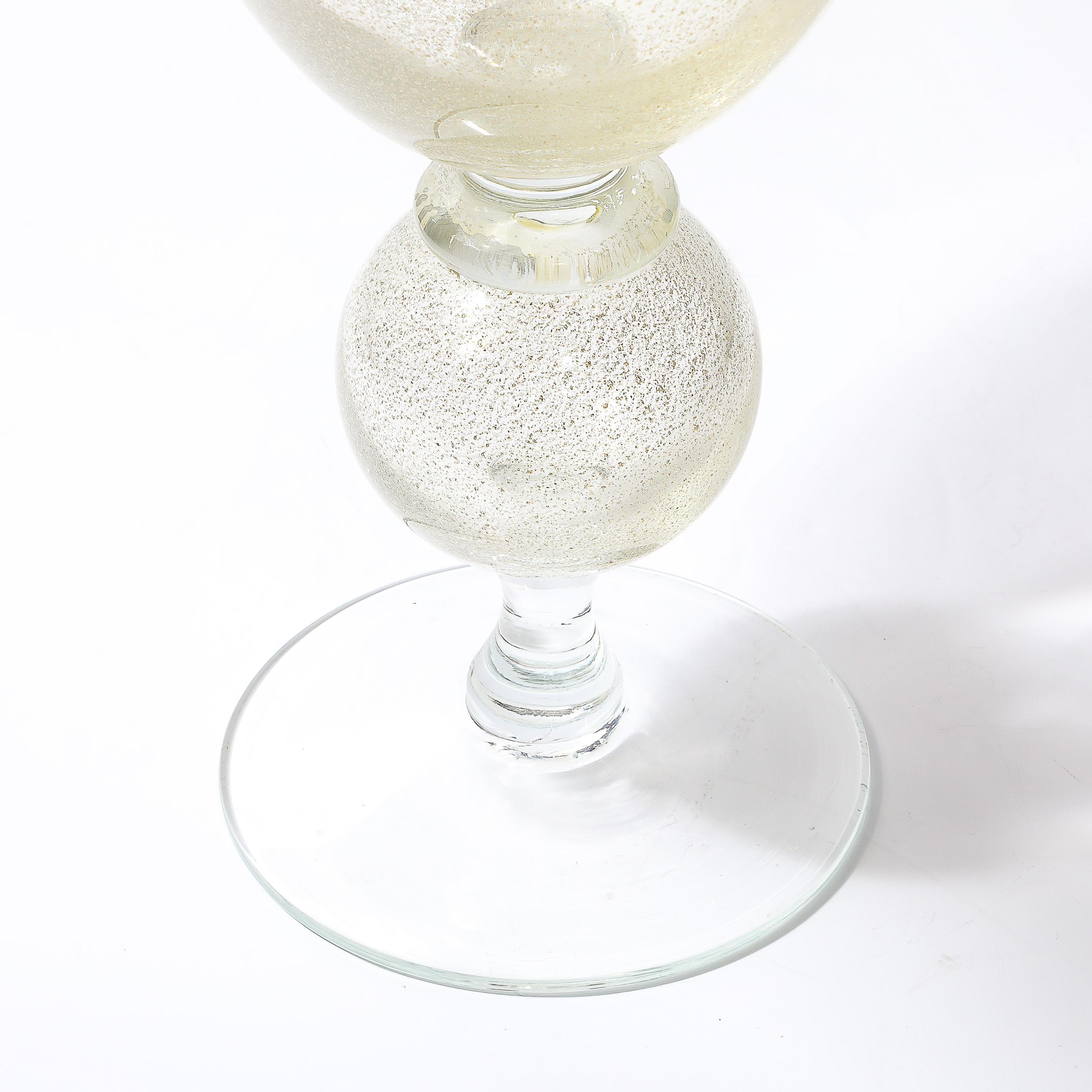 Italian Mid Century Venetian Palatial Handblown Translucent Glass Vase by Vetri Artistic