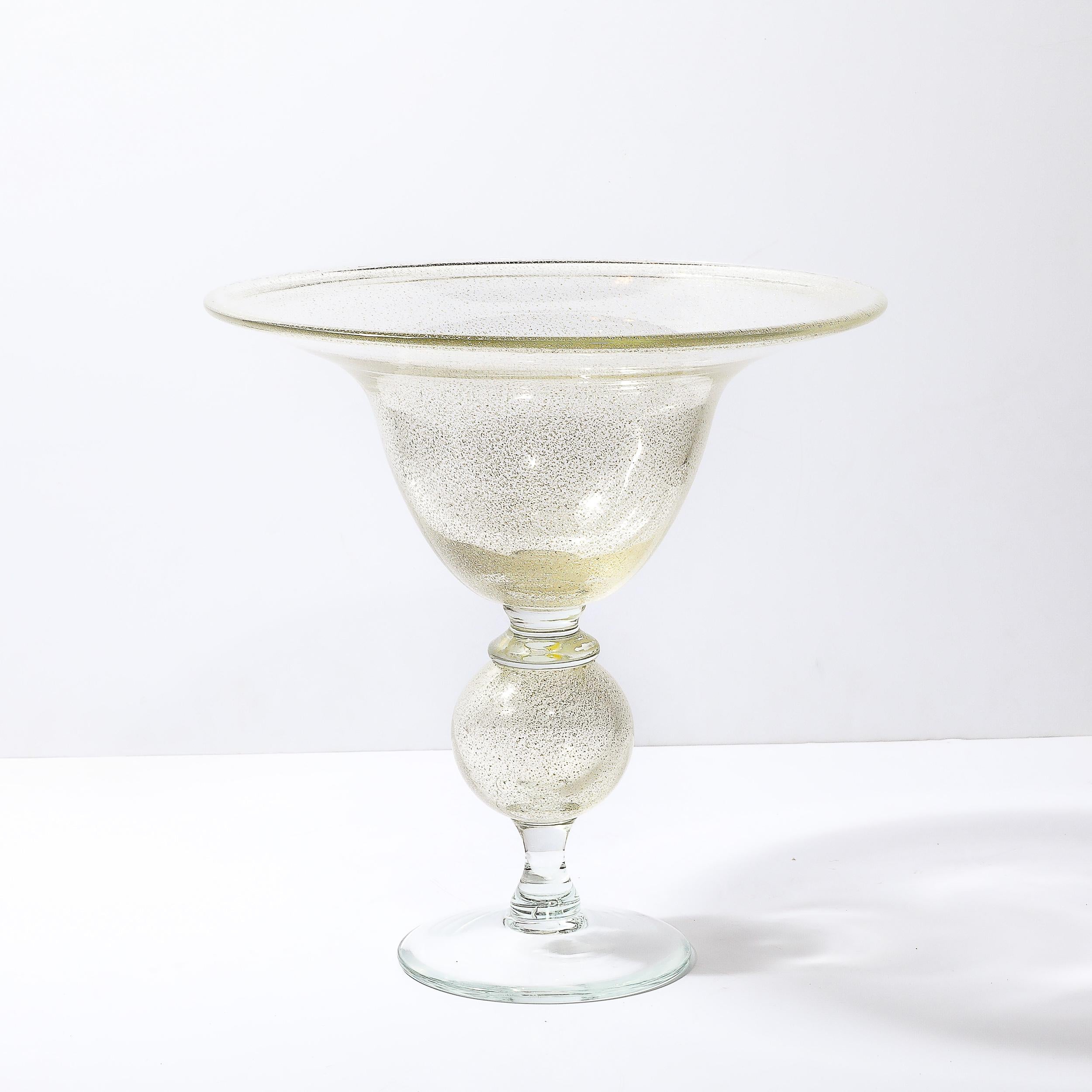 Mid Century Venetian Palatial Handblown Translucent Glass Vase by Vetri Artistic 1