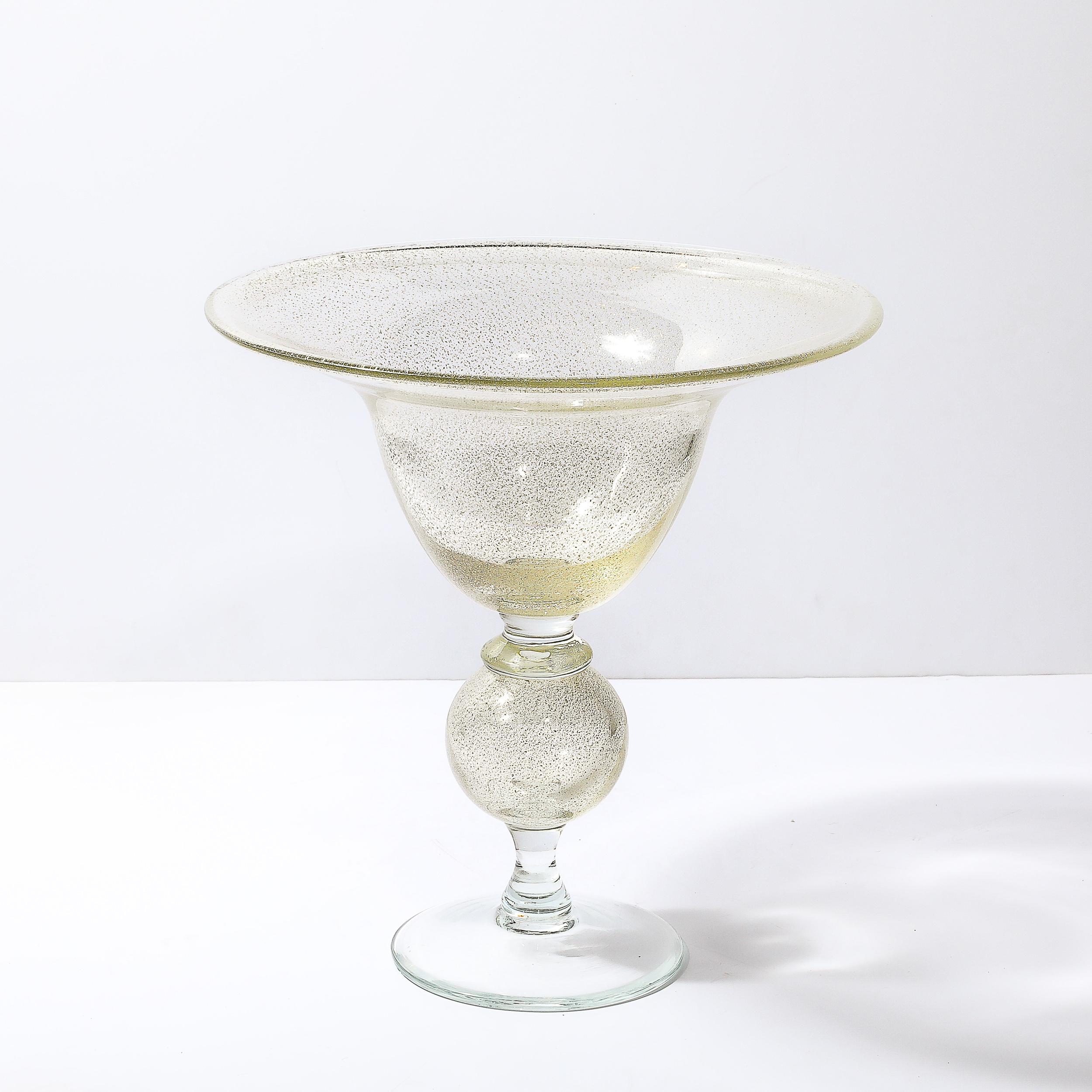 Mid Century Venetian Palatial Handblown Translucent Glass Vase by Vetri Artistic 2