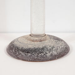 Midcentury Venetian Scavo Glass Candlestick Documented by Karl Springer