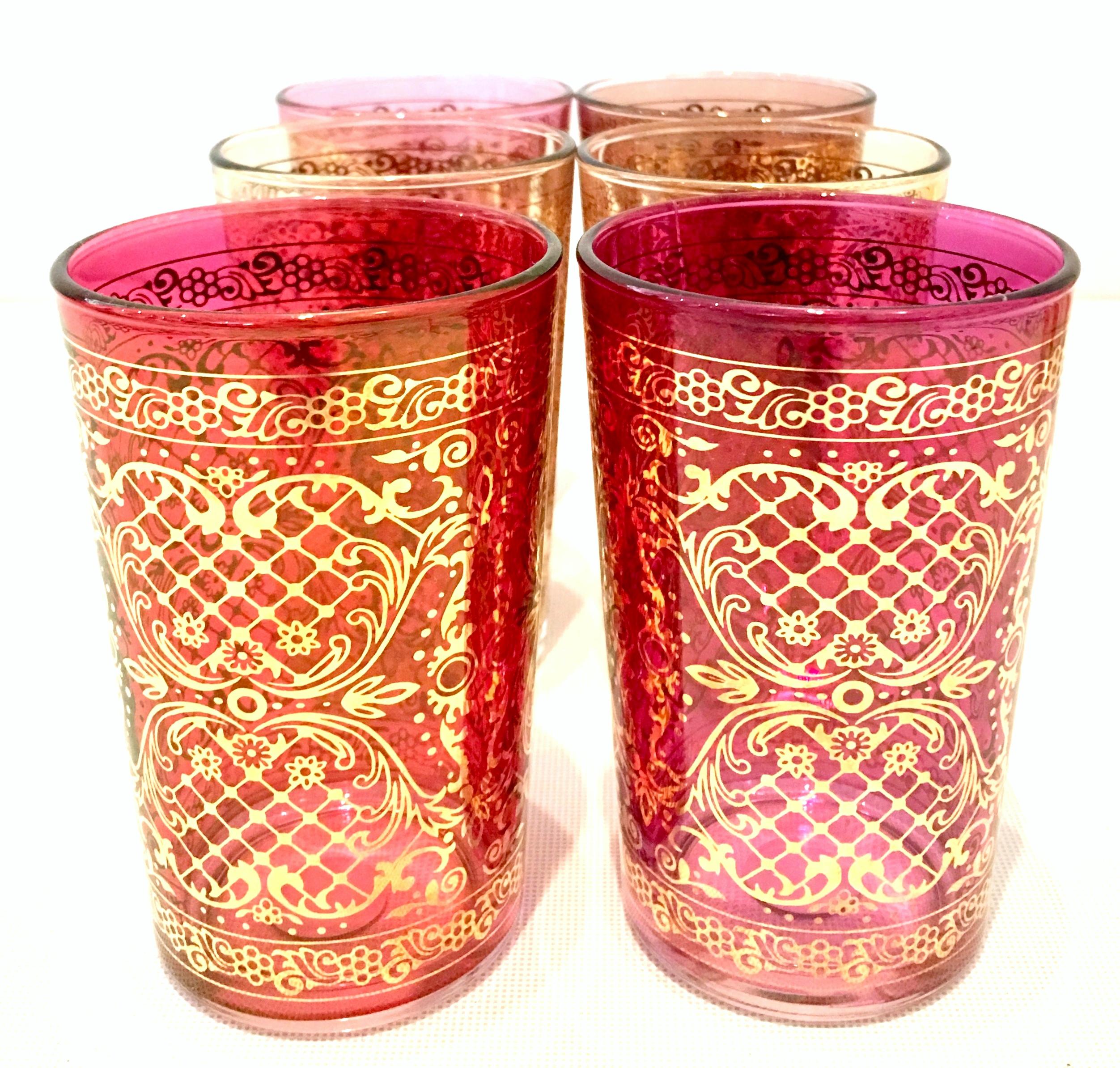 Midcentury Venetian Style 22-Karat Gold Drinks Set of 15 by, Georges Briard For Sale 4