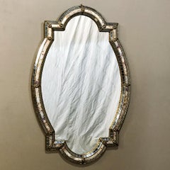 Midcentury Venetian Style Mirror with Gilt Brass Accents