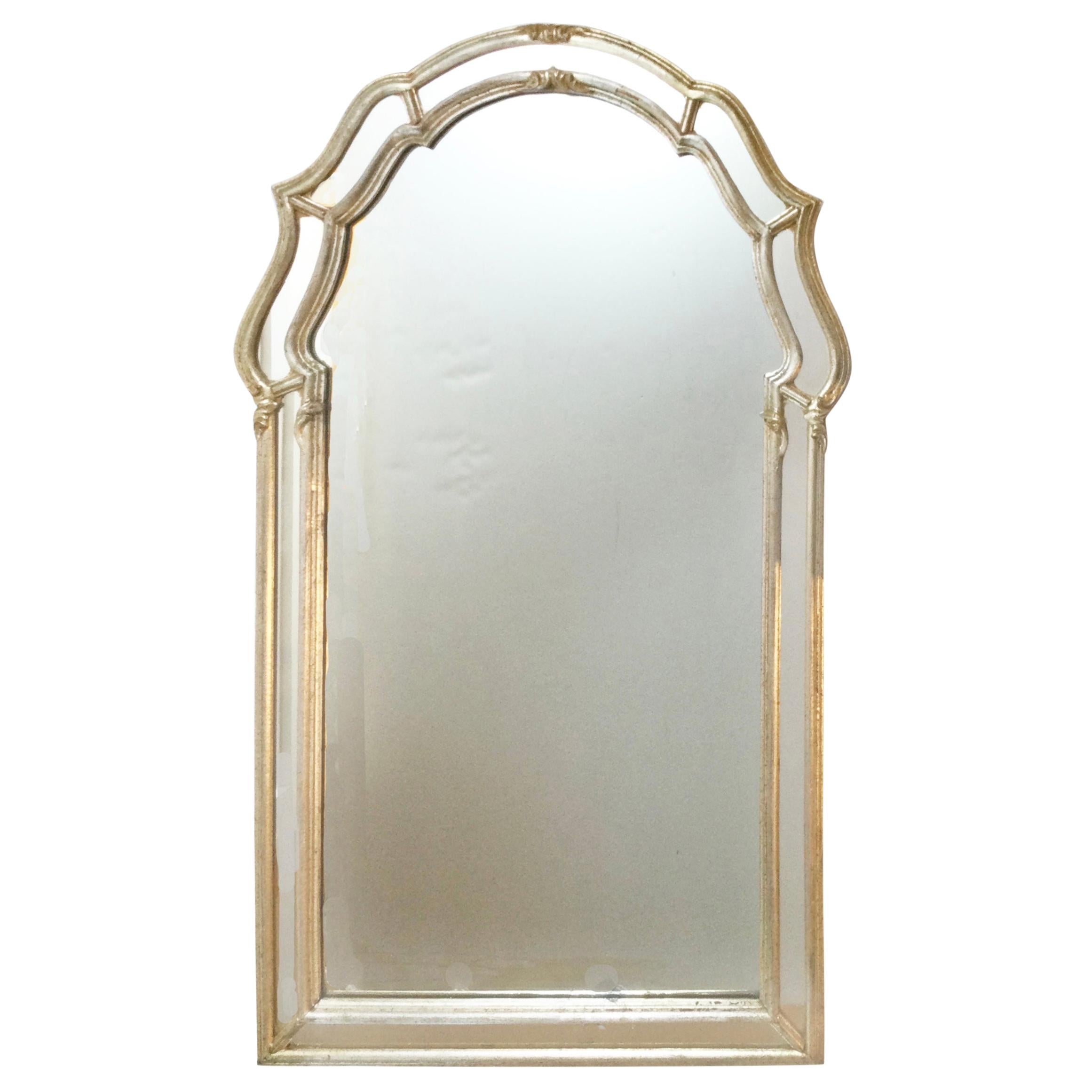 Mid-Century Venetian Style Silver Leaf Mirror, Mfg. for Schultz & Berhle For Sale
