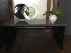 1960 Venezia Italy Mid-Century Modern Murano Blown Black Glass Bowl