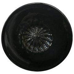 1960 Venezia Italy Mid-Century Murano Blown Glass Black Bowl