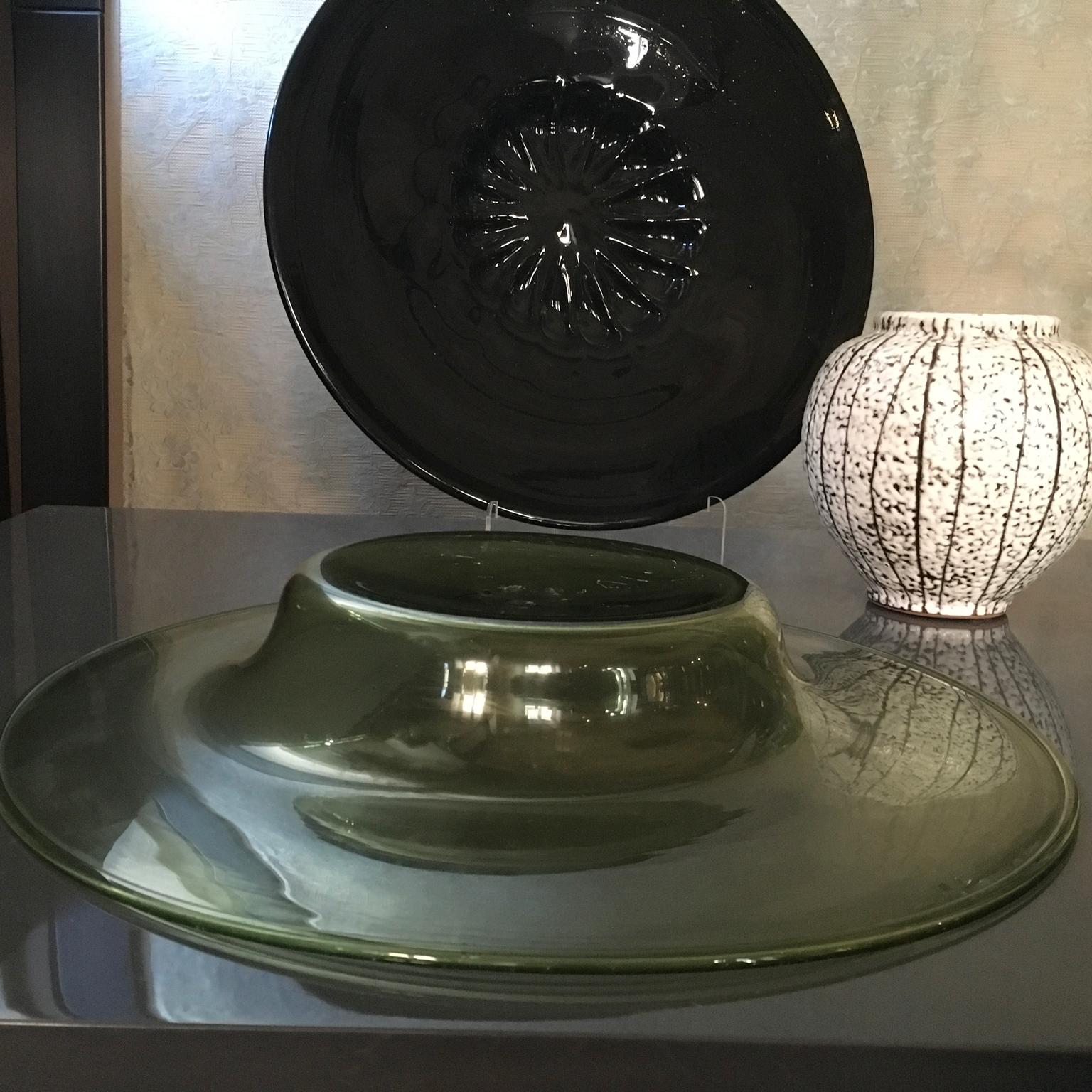 1960 Mid-Century Venezia Green Blown Glass Bowl For Sale 10
