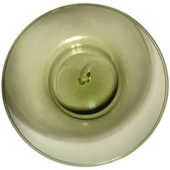 1960 Mid-Century Venezia Bol en verre soufflé vert