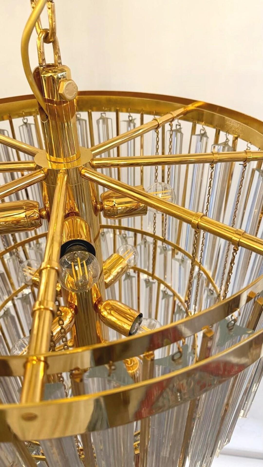 Vetro Lampadario Cascade di Venini, metà secolo, 1960 in vendita