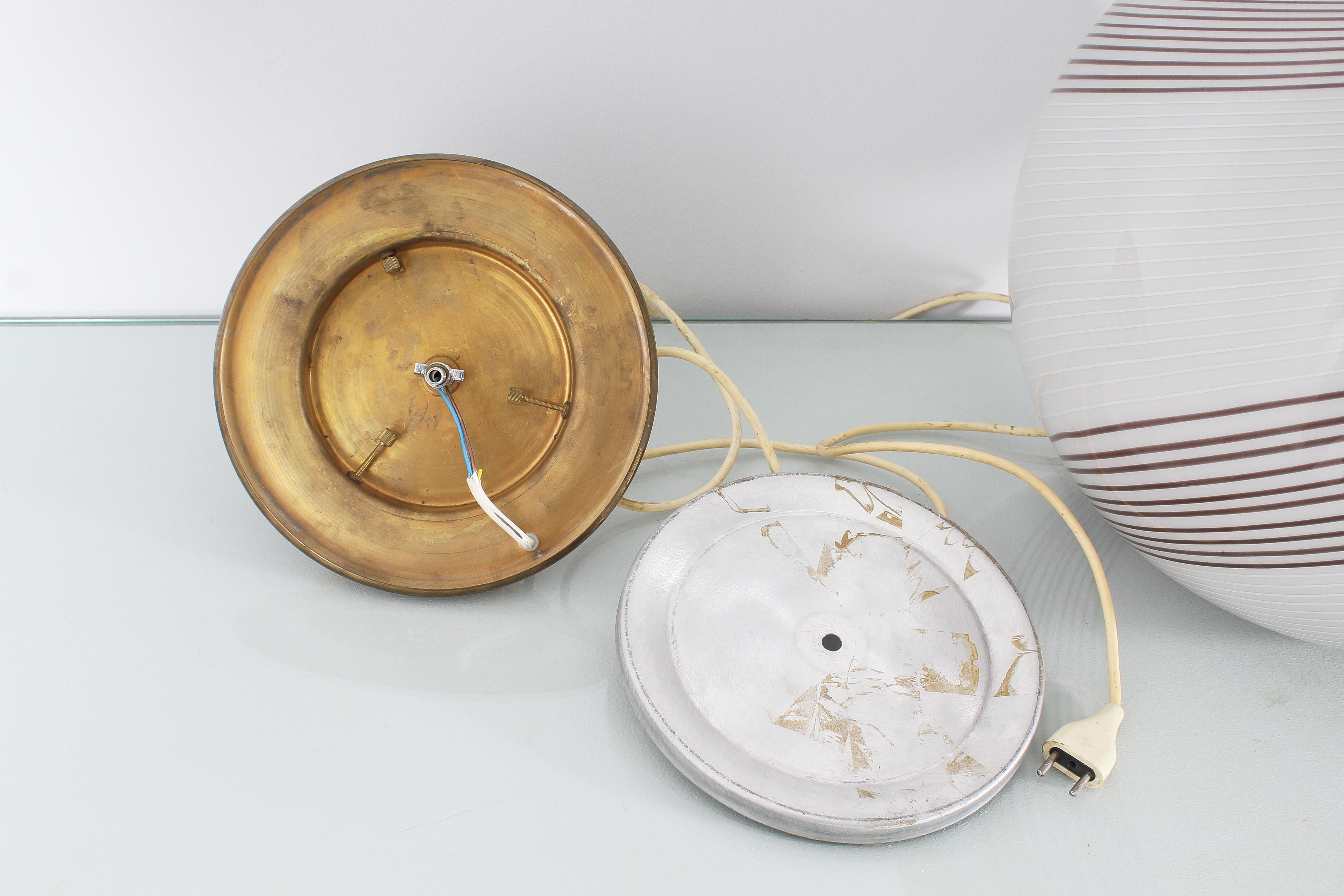 Mid-Century Venini Globe Murano Glass Table Lamp Italy, 70s 9