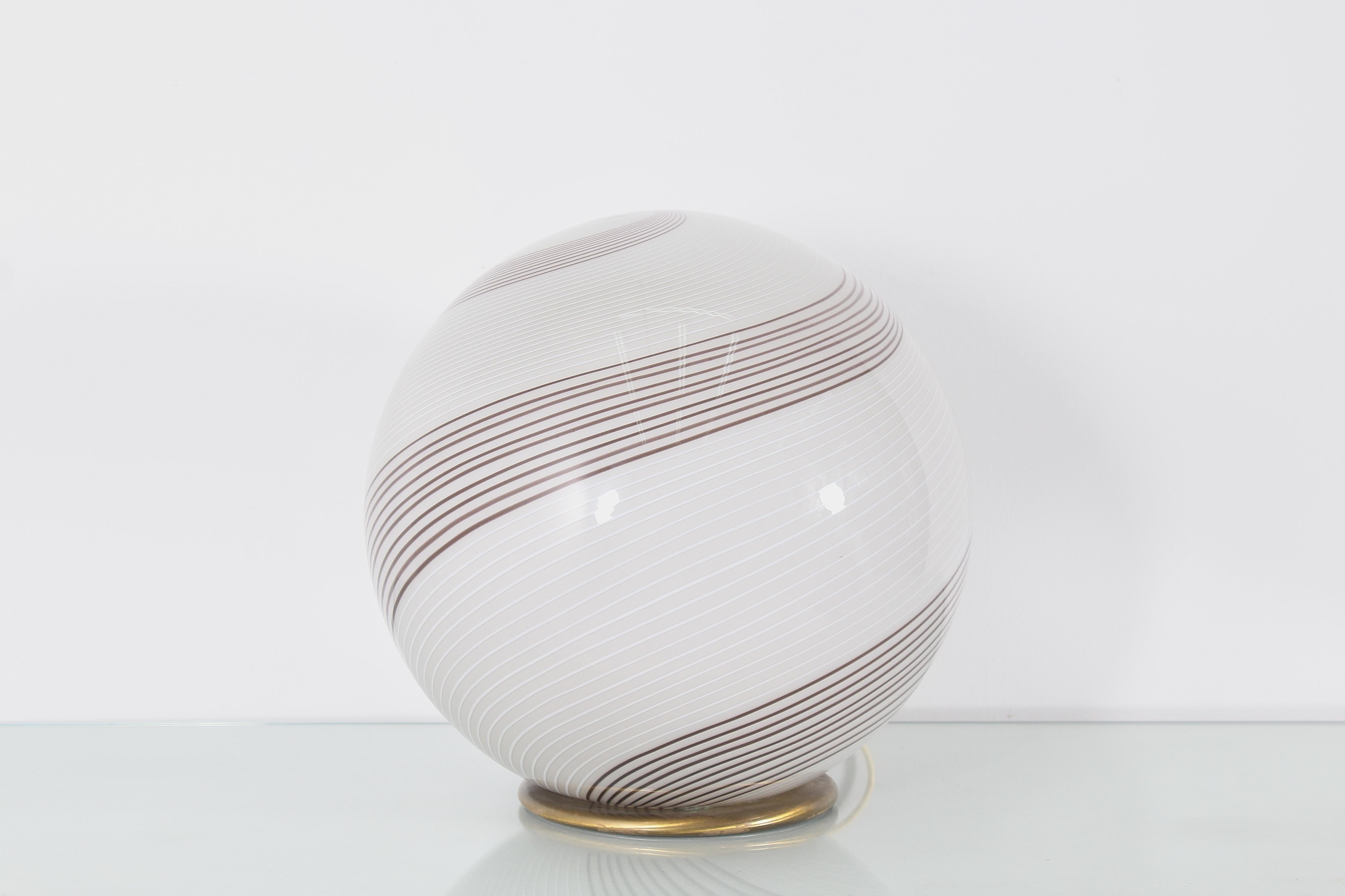 Mid-Century Modern Mid-Century Venini Globe Murano Glass Table Lamp Italy, 70s
