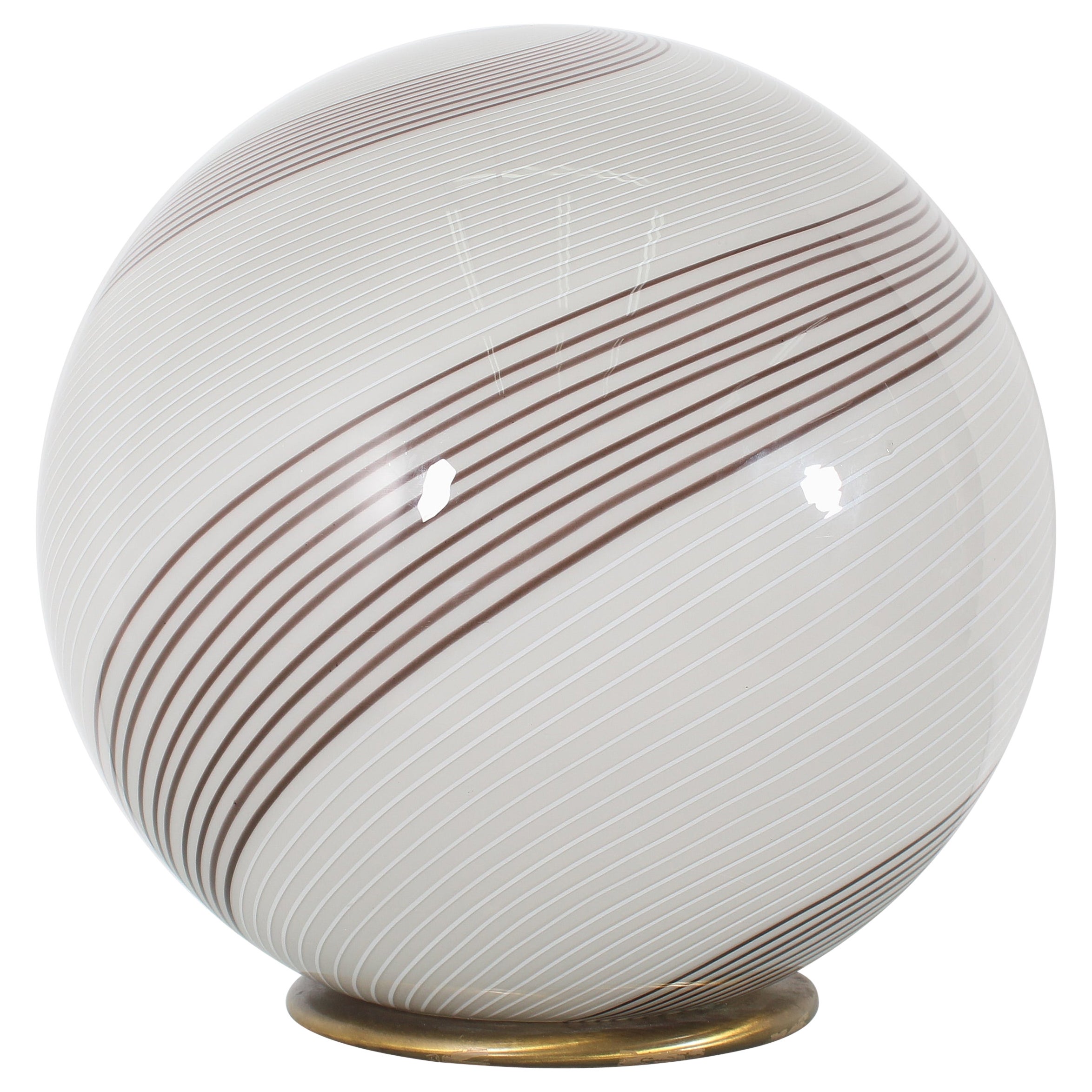 Mid-Century Venini Globe Murano Glass Table Lamp Italy, 70s