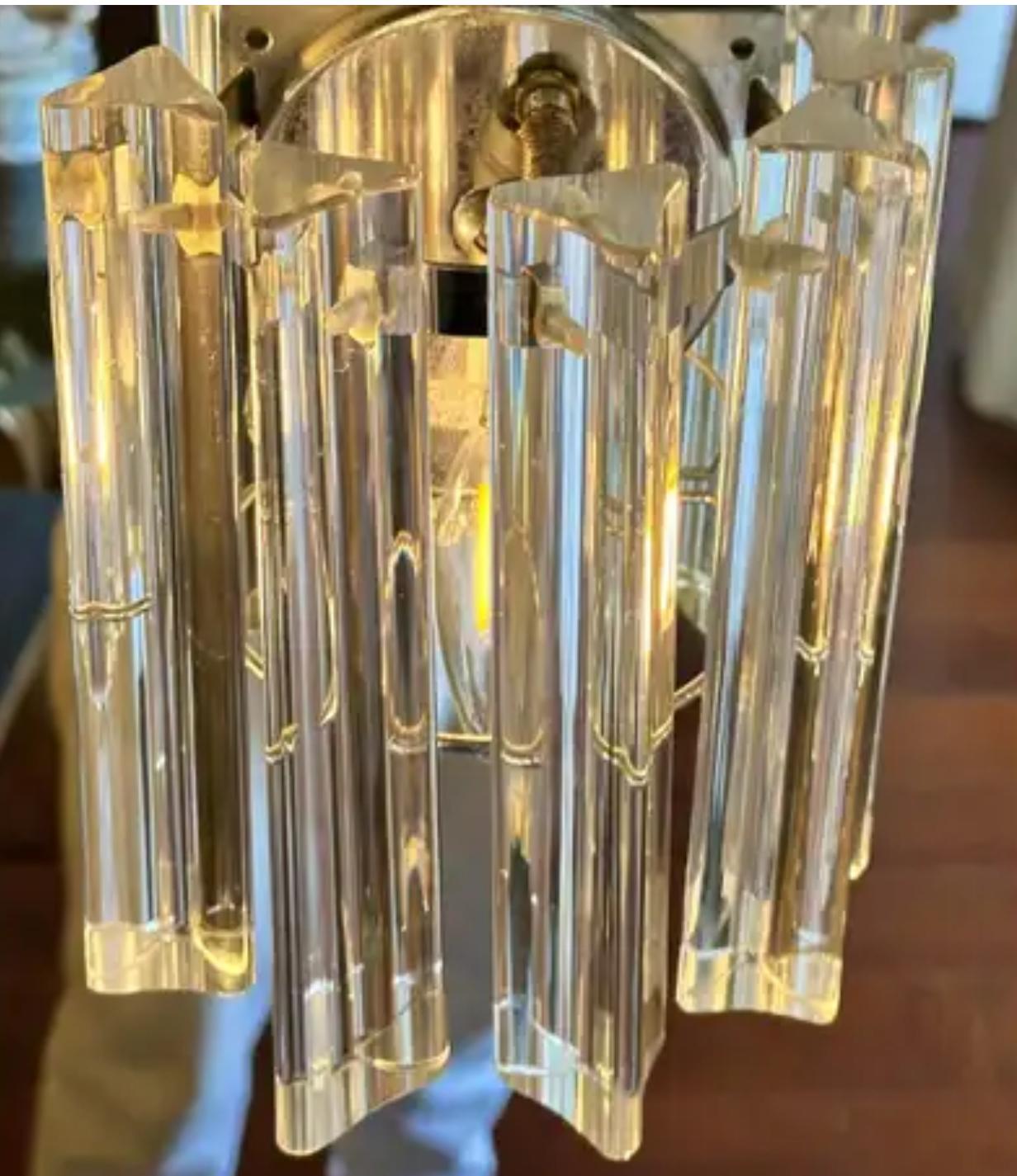 Mid-Century Modern Mid Century Venini Italian Crystal Sconces For Sale