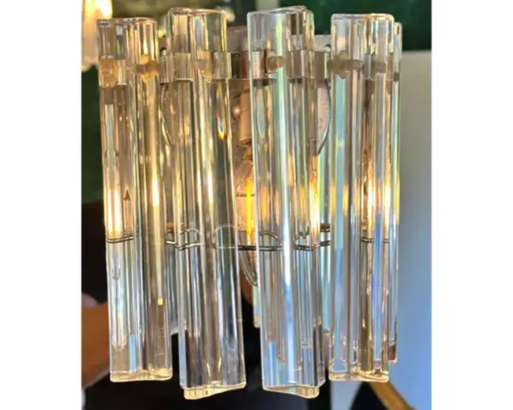 Mid-20th Century Mid Century Venini Italian Crystal Sconces For Sale