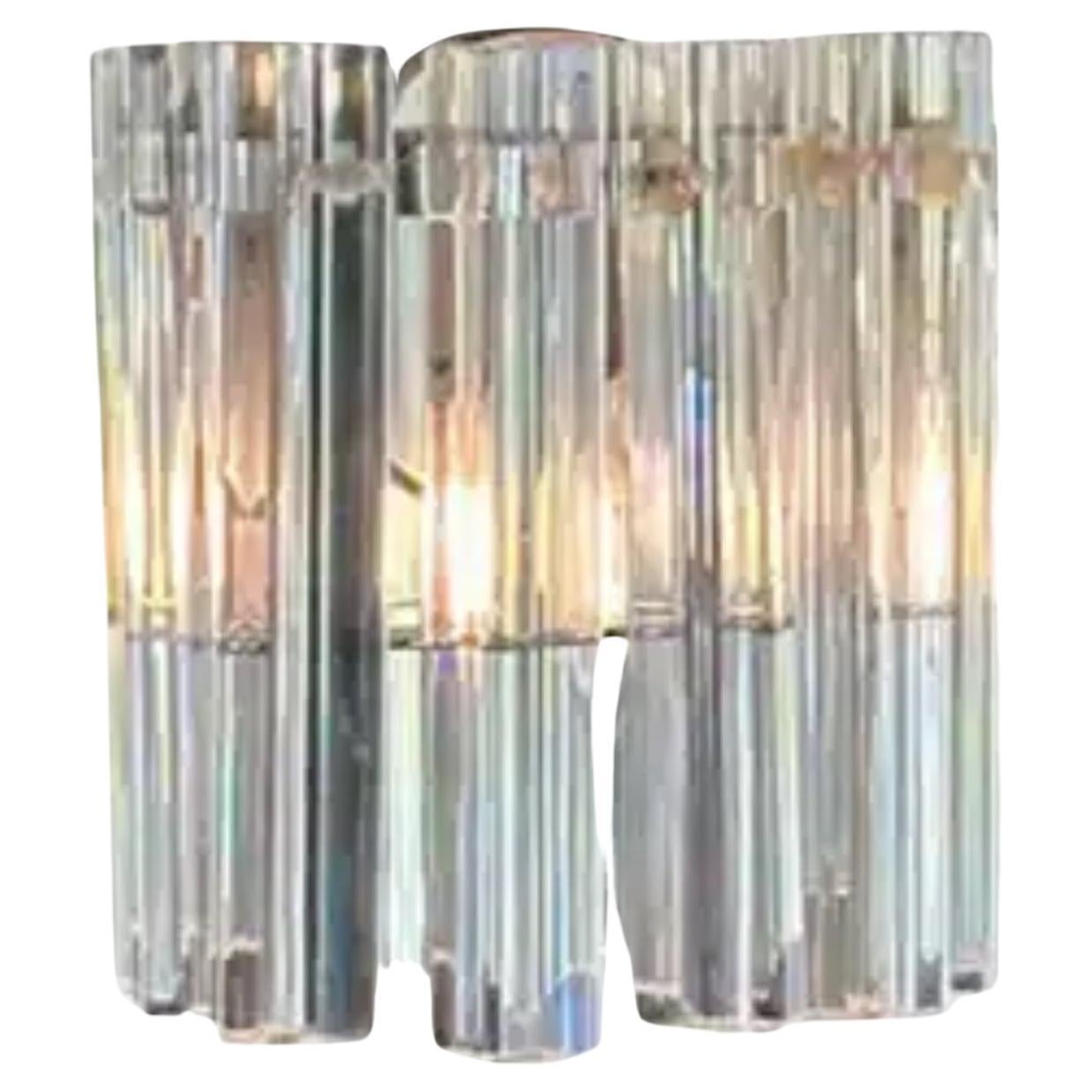 Mid Century Venini Italian Crystal Sconces