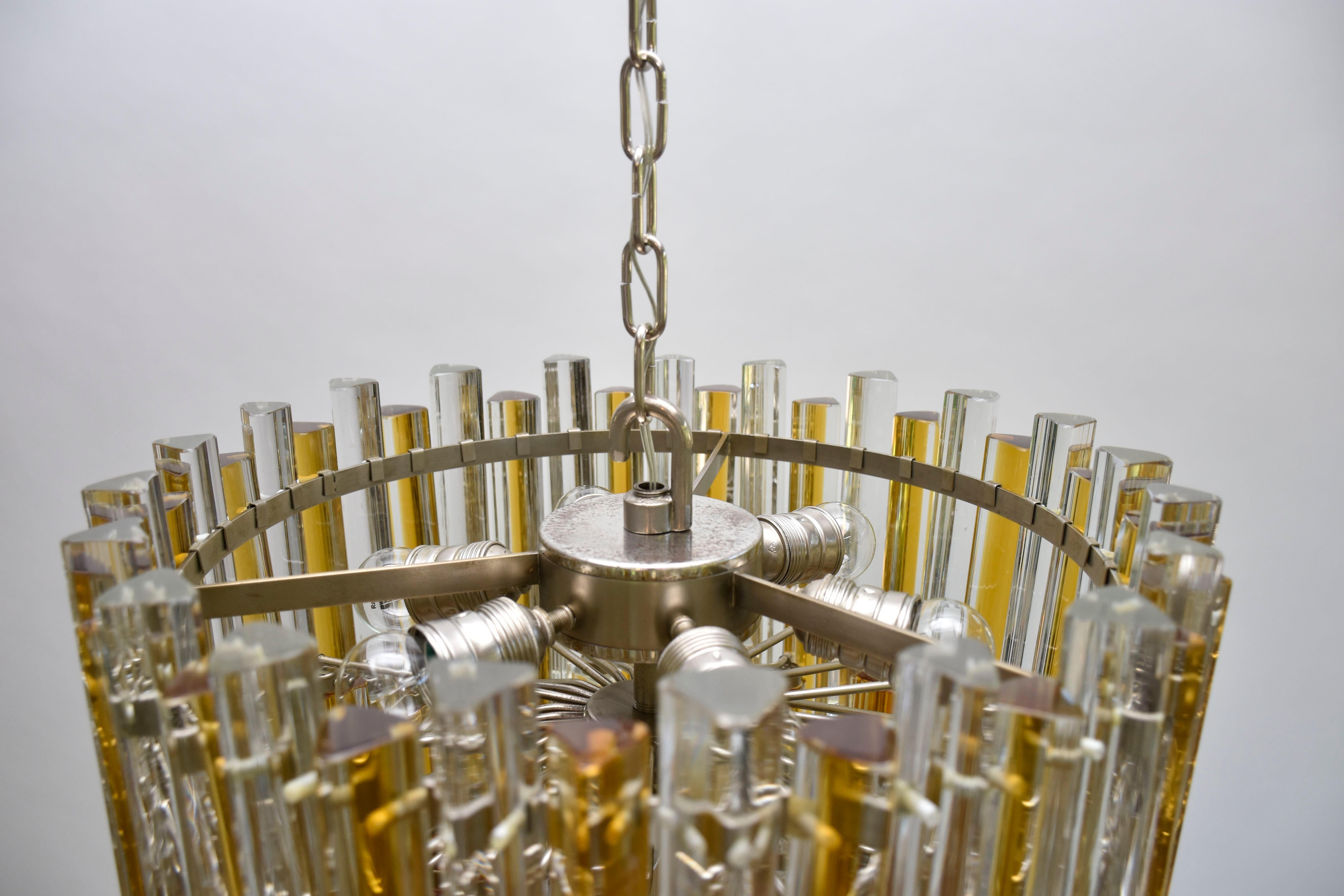 Mid-century Venini Murano chandelier 'Trilobo' 3