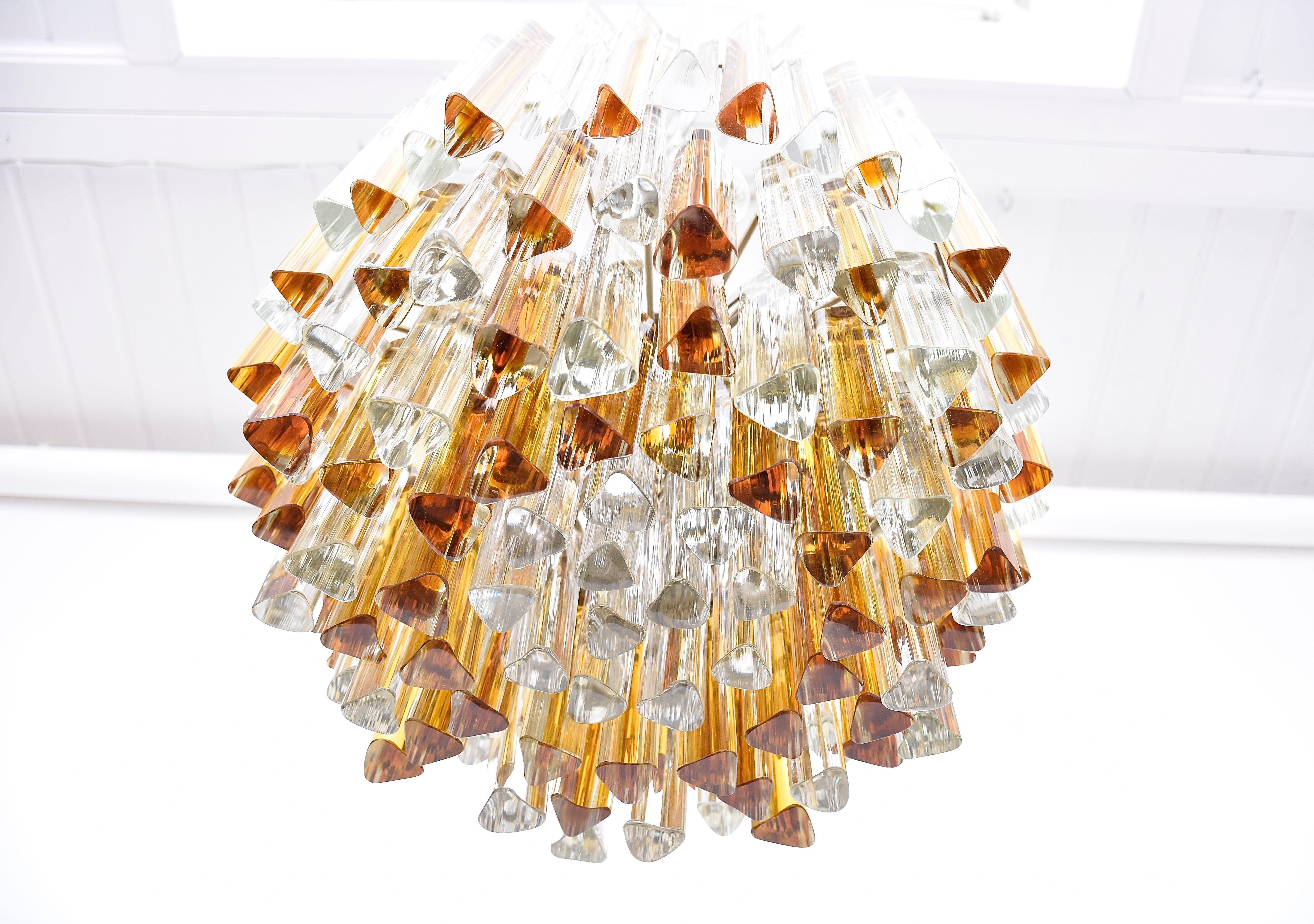 Italian Mid-century Venini Murano chandelier 'Trilobo'
