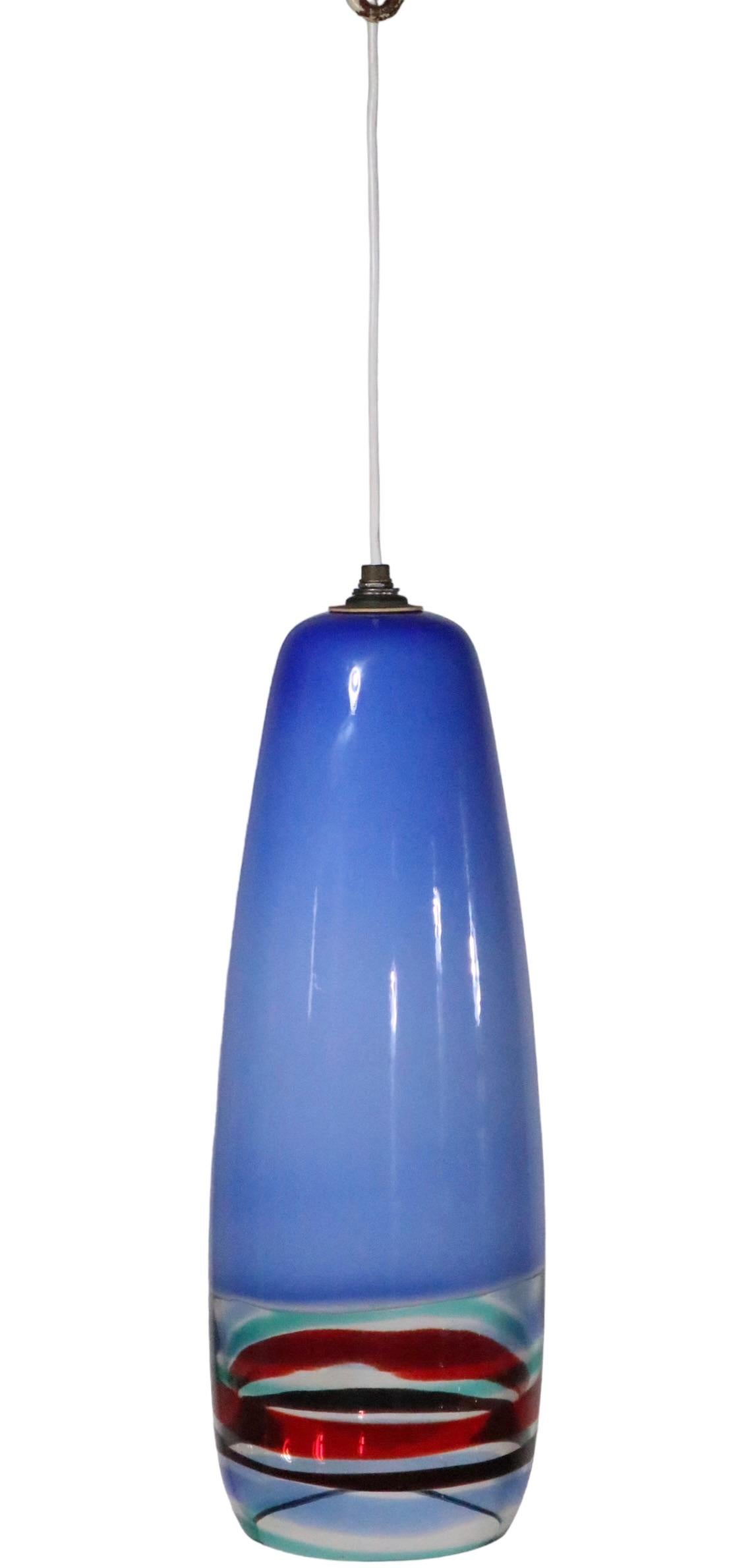 Mid Century Venini Sigaro Pendant Light c 1950's For Sale 7
