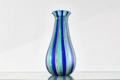 Mid-Century Venini Style Murano Blown Glass Vase, 1960s Italy