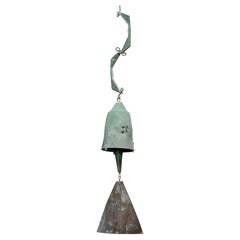 Mid-Century Verdigris Bronze Bell / Wind Chime by Paolo Soleri for Arconsanti