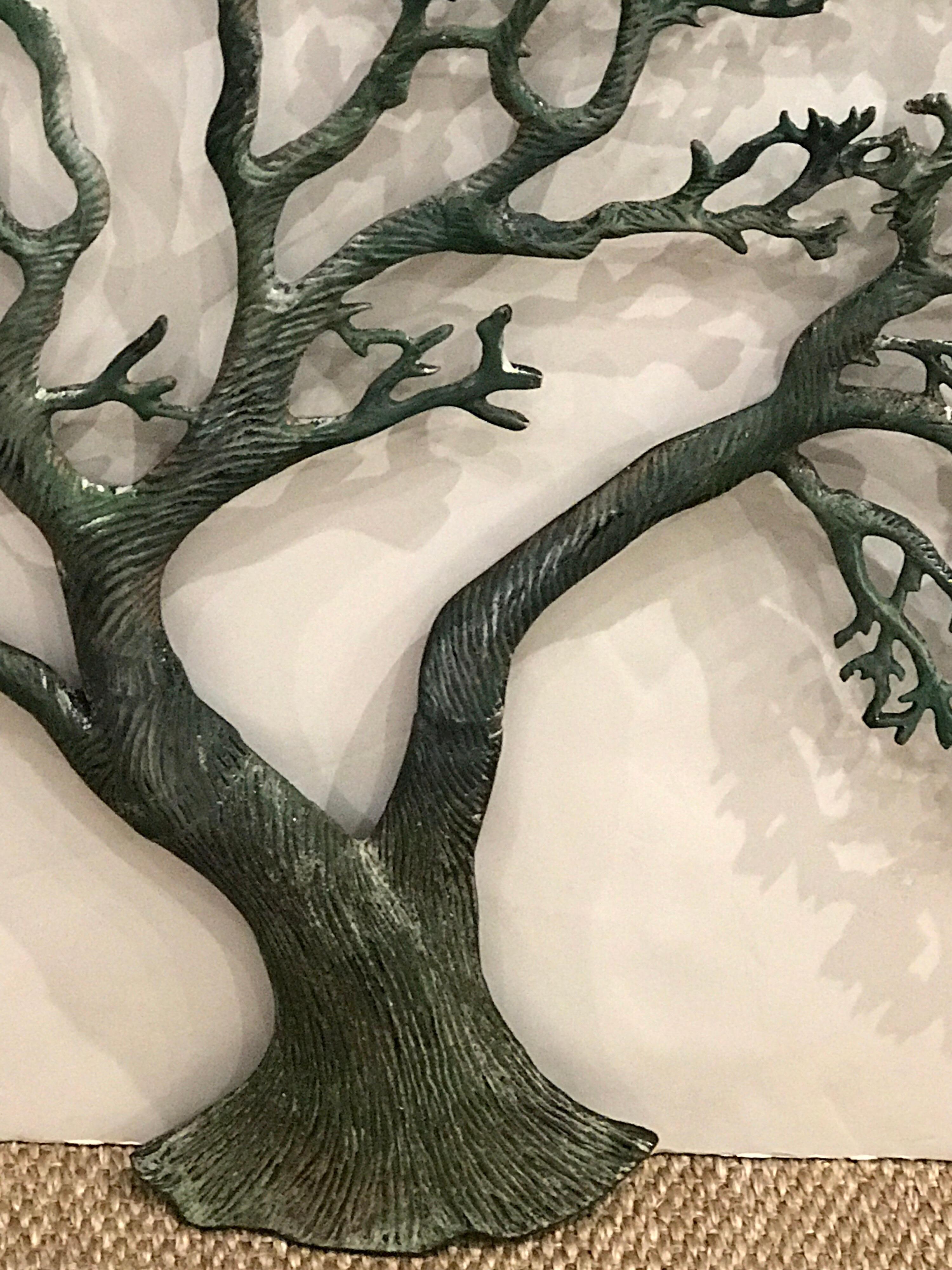 Sculpture murale de l'arbre de vie en bronze verdâtre du milieu des années 1950 Bon état à Atlanta, GA