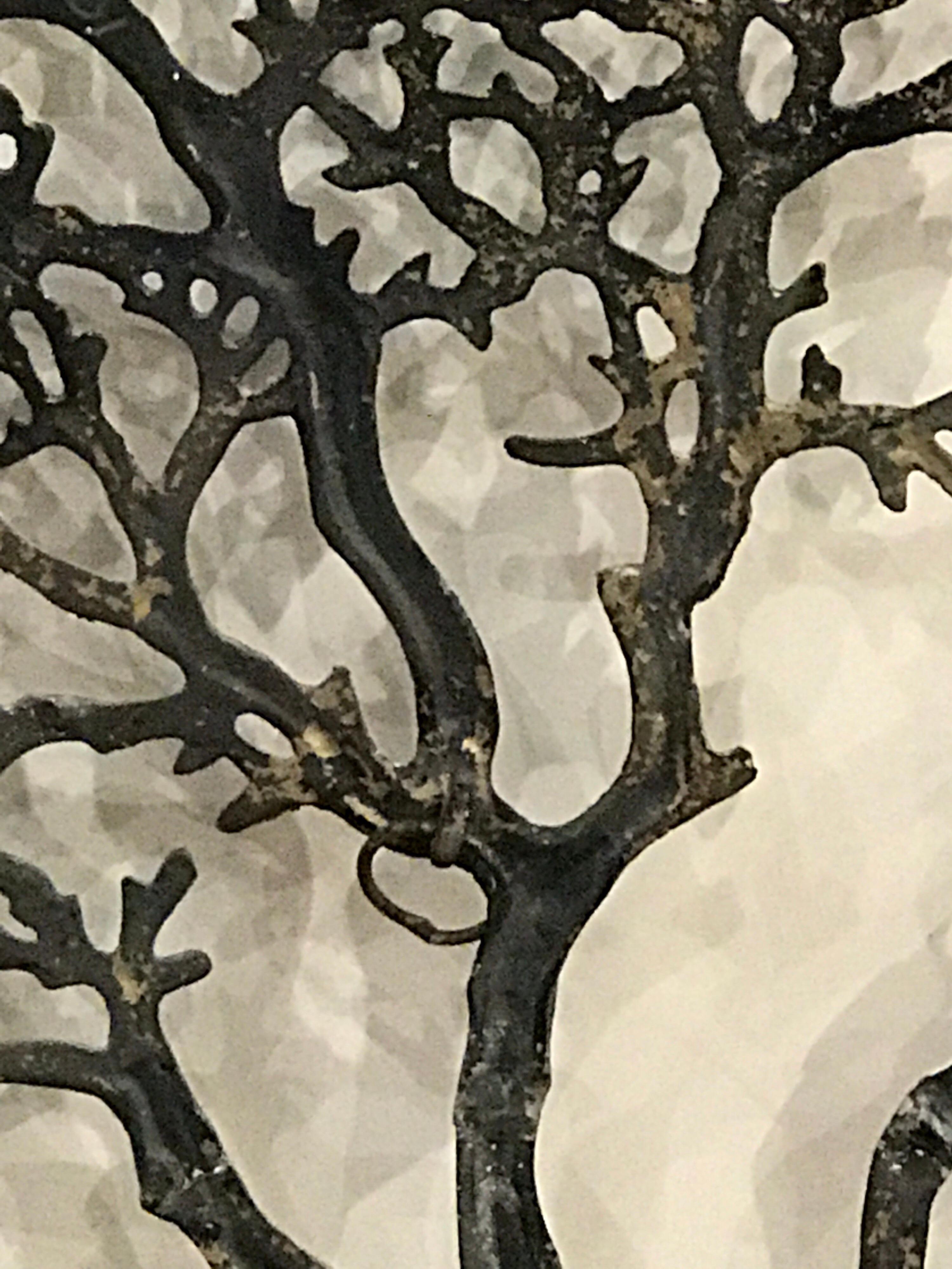 Bronze Sculpture murale de l'arbre de vie en bronze verdâtre du milieu des années 1950