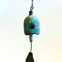 Mid Century Verdigris Bronze Wind Bell
