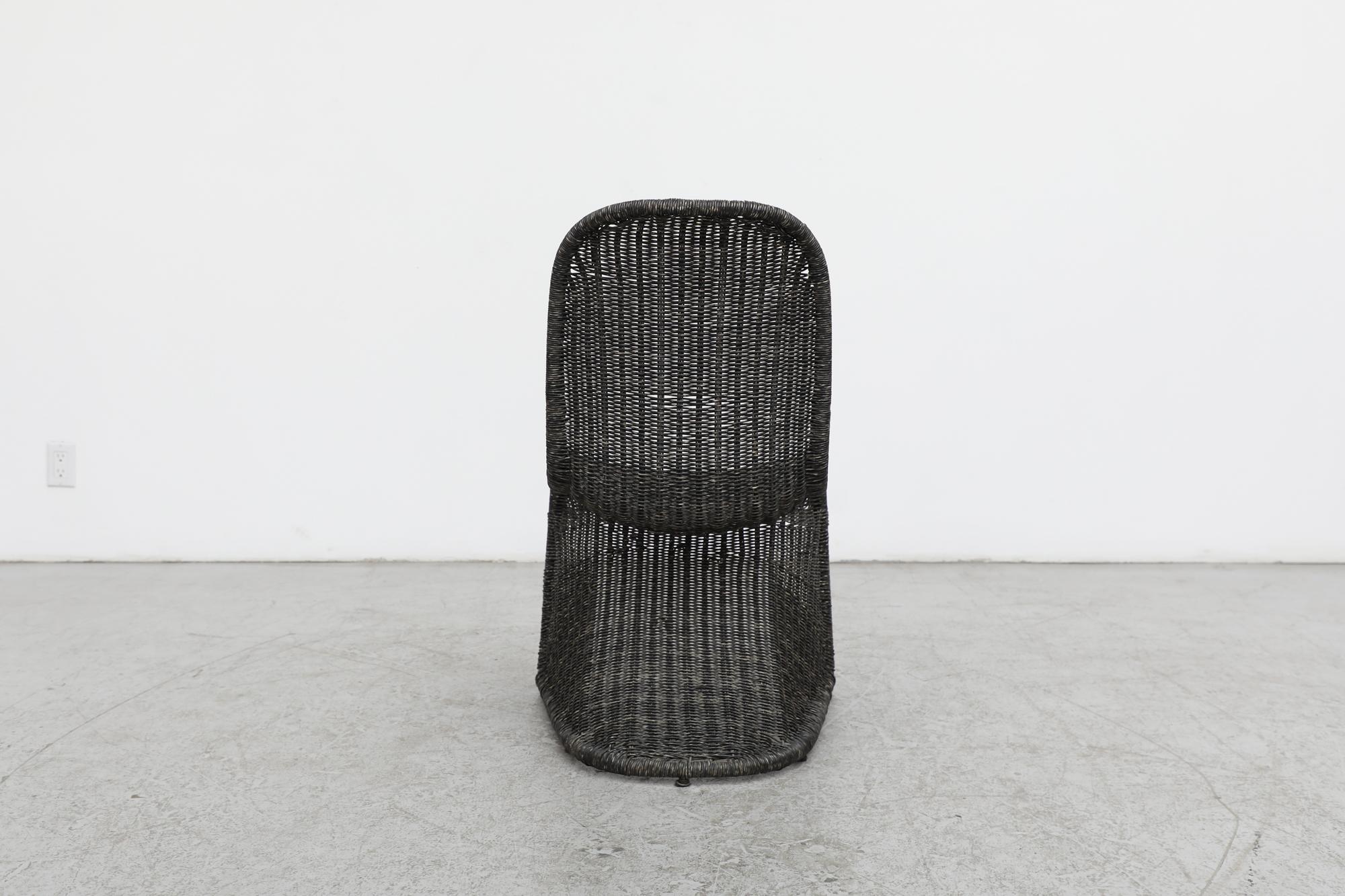Mid-Century Verner Panton Style Stacking Wicker rattan chairs For Sale 11