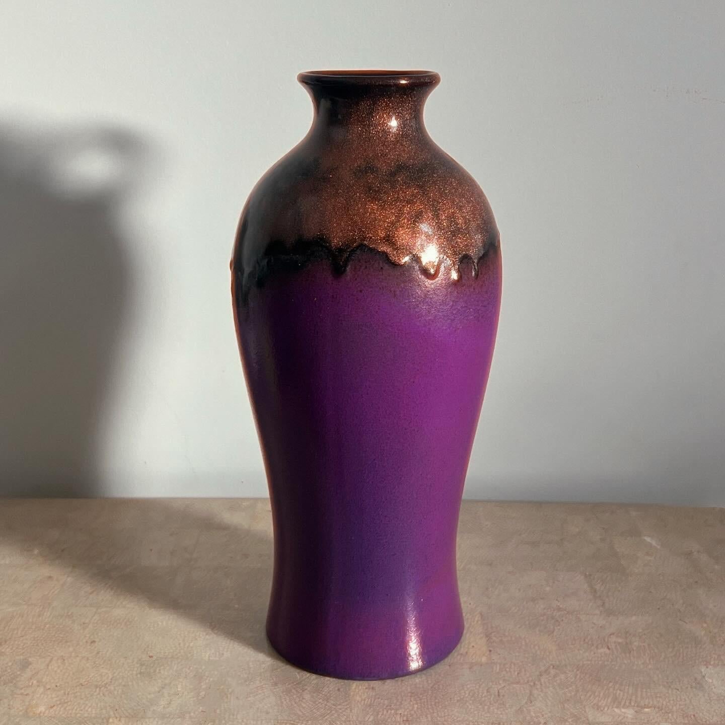 Vase du milieu du siècle par Fohr Keramik, en violet profond, milieu du 20e siècle en vente 2