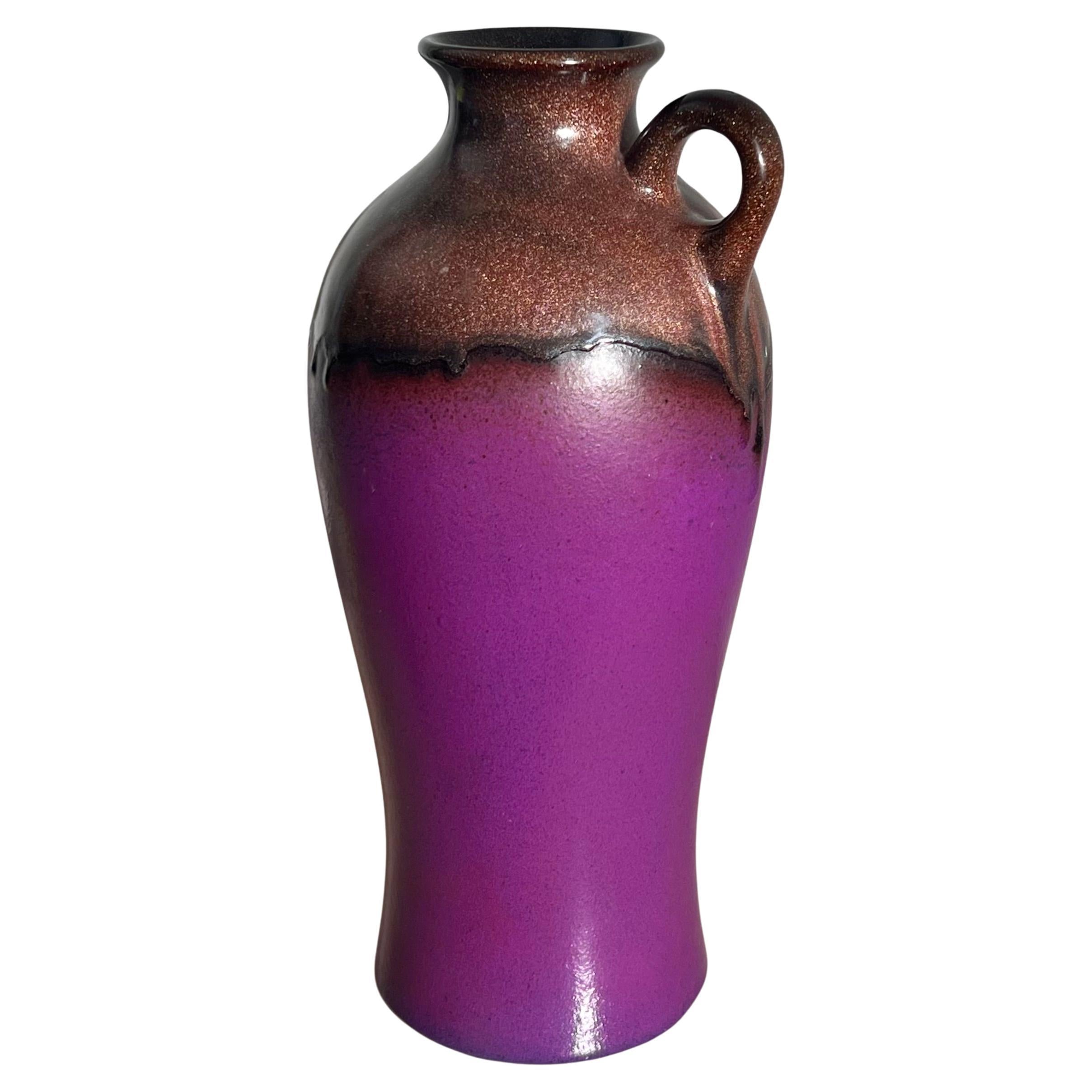 Mid century vessel by Fohr Keramik, in deep purple, mid 20th century For Sale