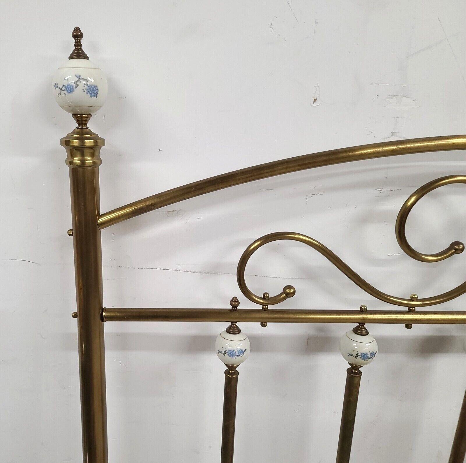 brass bed with porcelain knobs