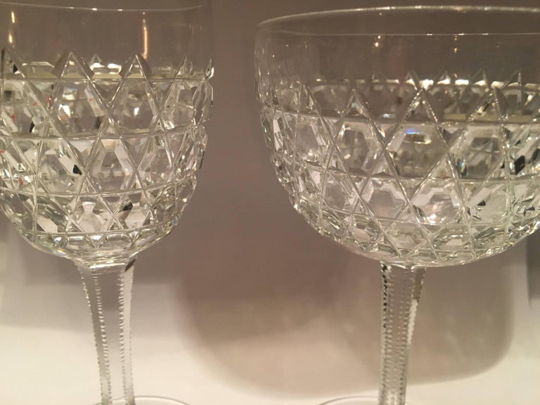 Midcentury Victorian Hobnail Crystal Glasses For Sale at 1stDibs