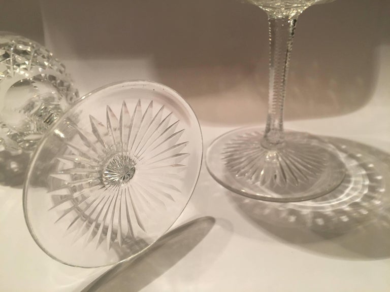 Midcentury Victorian Hobnail Crystal Glasses For Sale at 1stDibs