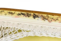 Mid-Century Victorian-Style White Painted Wicker and Wood Writing Desk