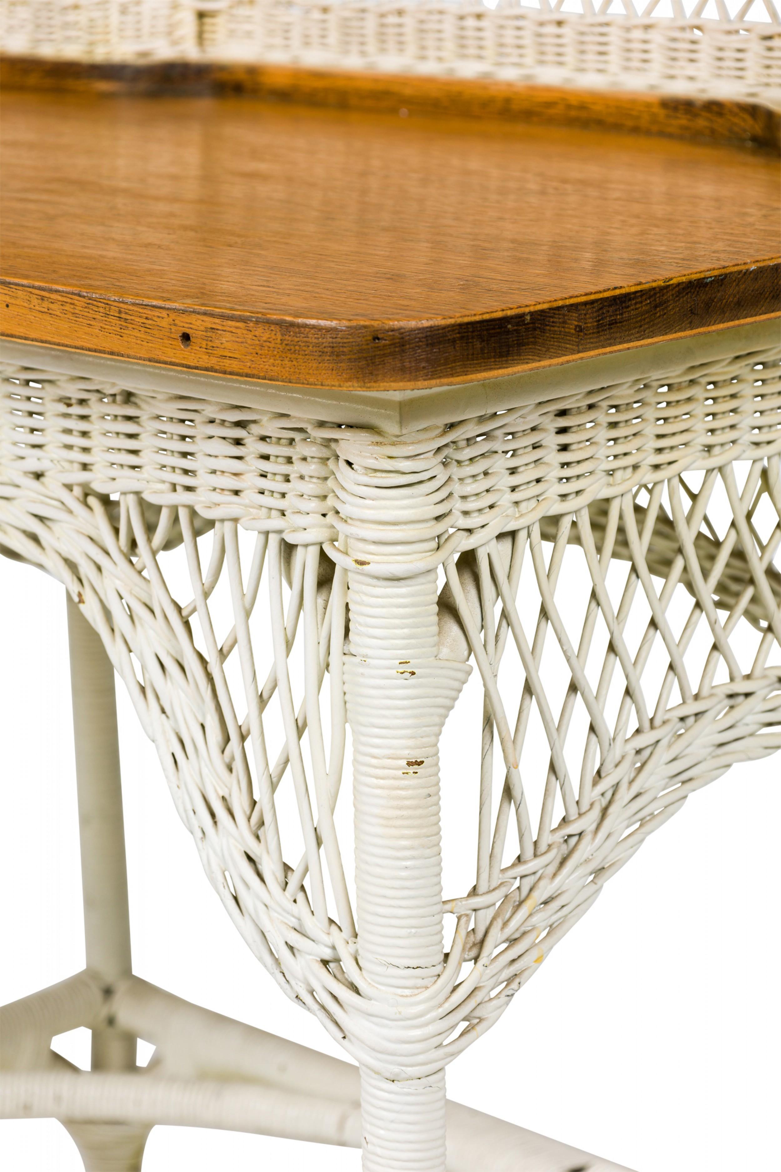 white wicker desk