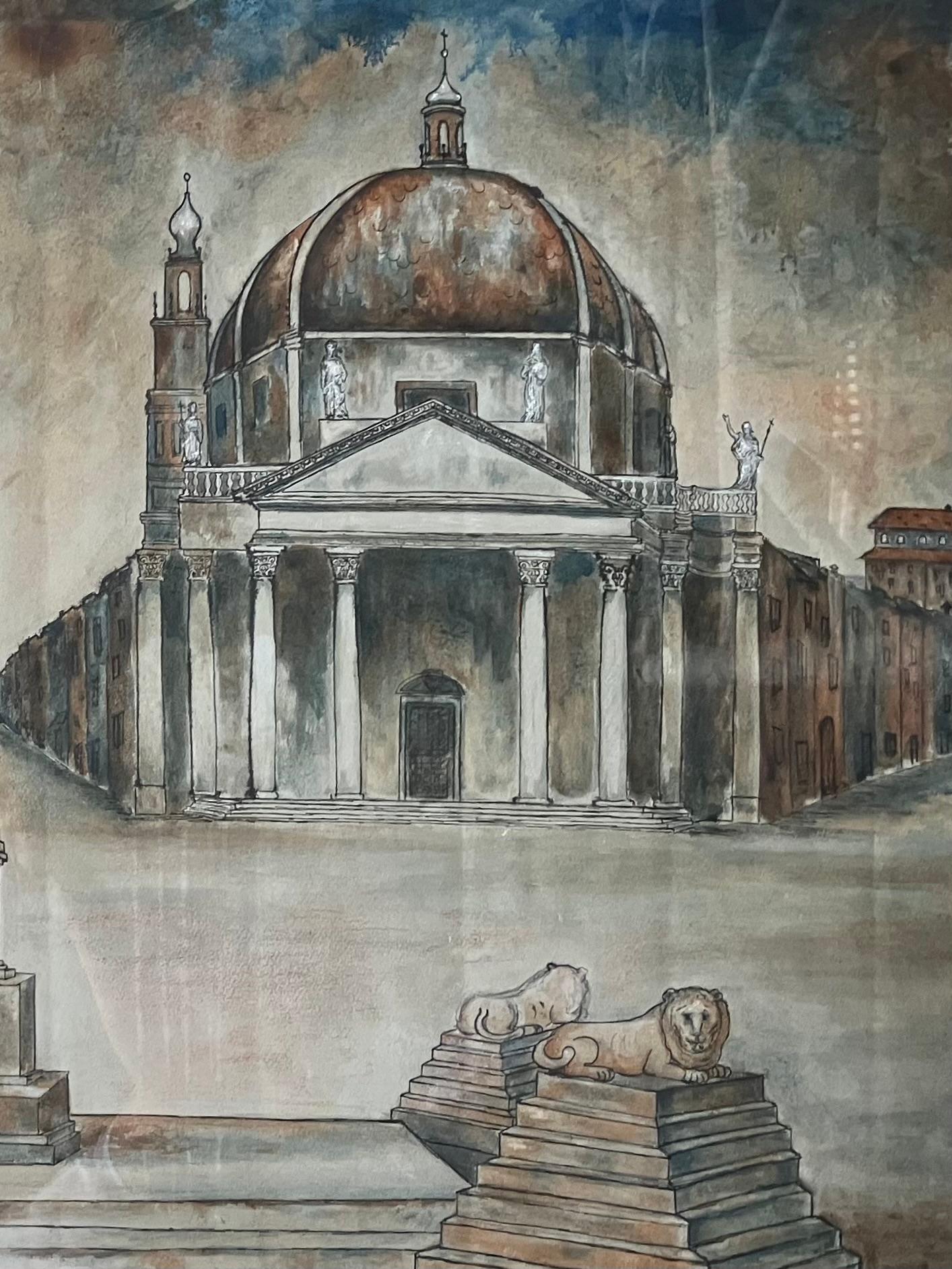 Ansicht der Piazza del Popolo aus der Mitte des Jahrhunderts (Italienisch) im Angebot
