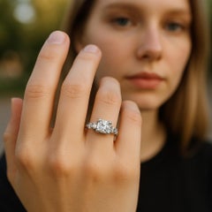 Mid-Century Vintage 14K White Gold Diamond Cocktail Ring, 0.40ct Total