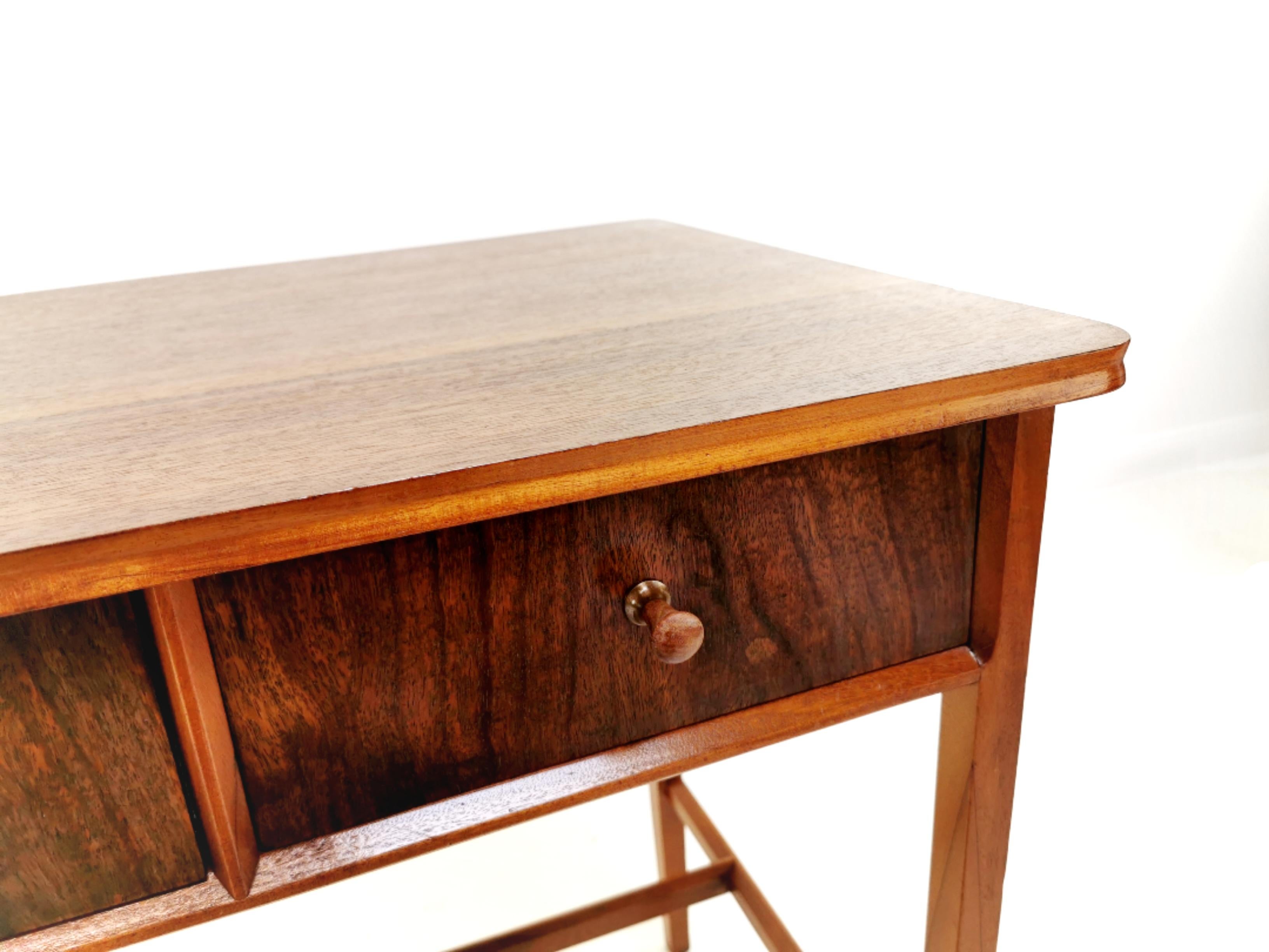 Midcentury Vintage 1960s Walnut Console Writing Desk by Vanson 2