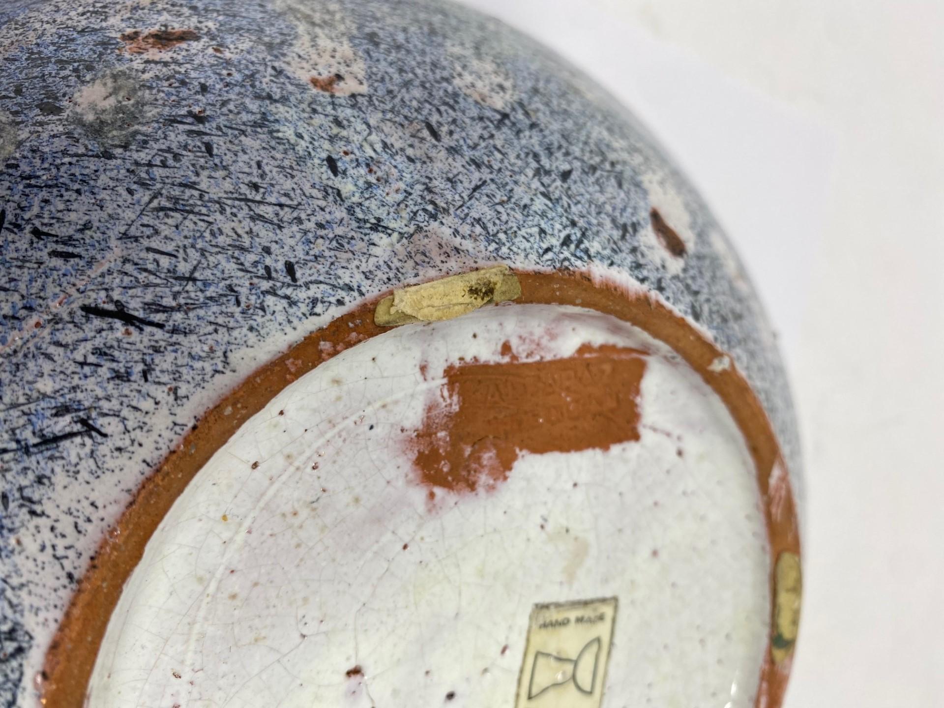Spanish Mid Century Vintage Alfaraz Studio Ceramic Bowl with Baboon Etch Design For Sale
