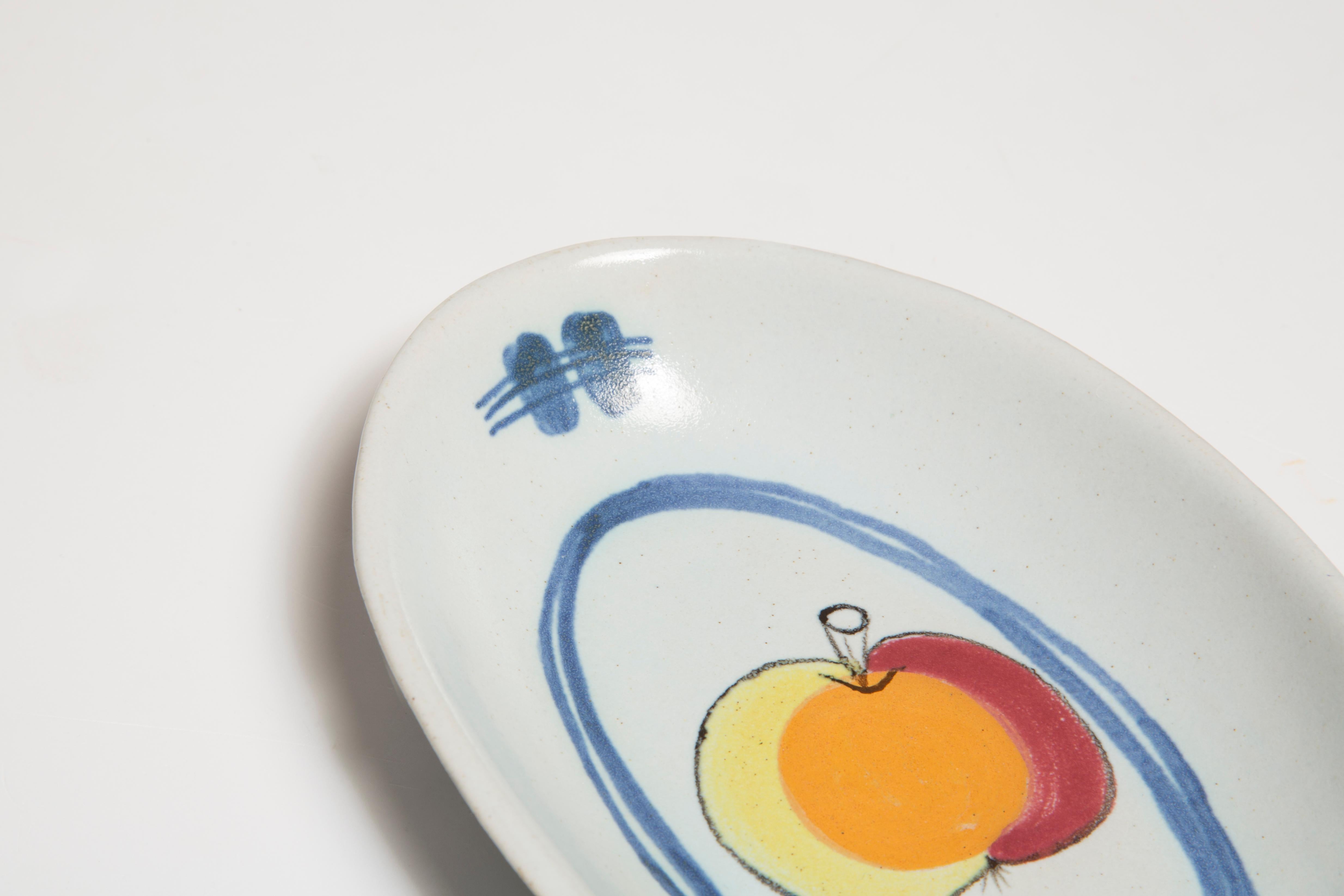 Mid Century Vintage Apple Decorative Porcelain Plate, Scotland, 1960s For Sale 4
