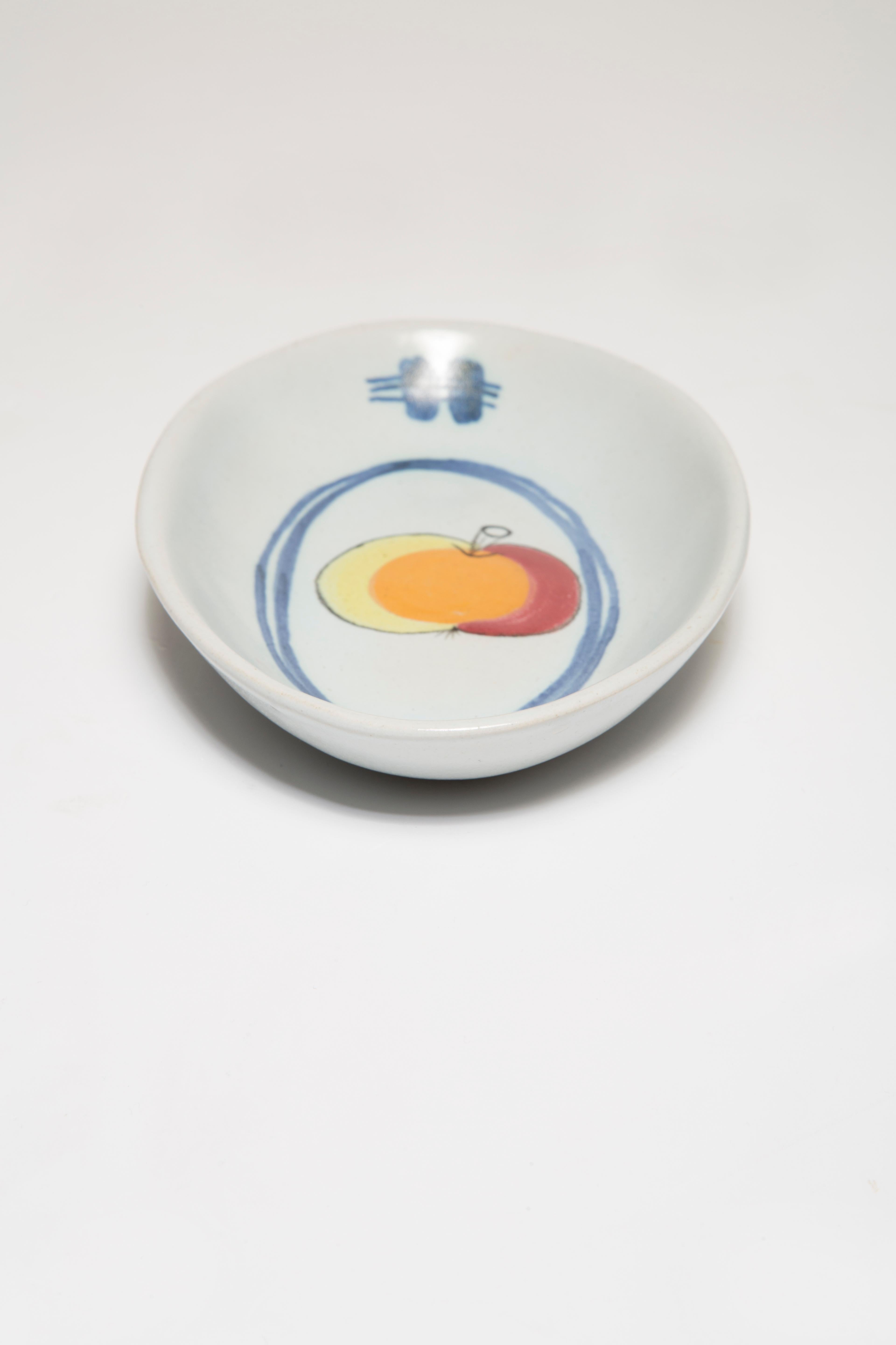 Mid Century Vintage Apple Decorative Porcelain Plate, Scotland, 1960s For Sale 6