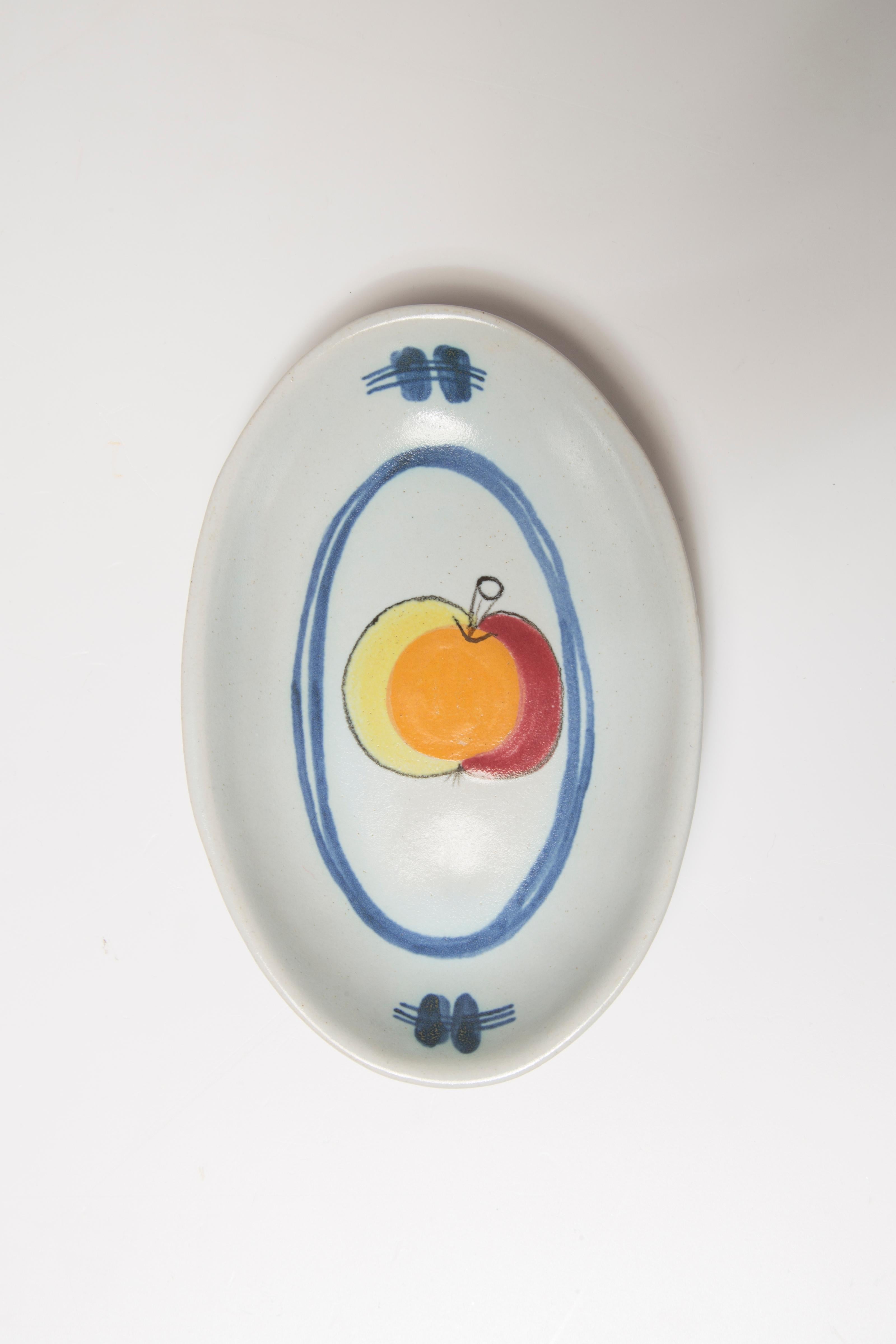 Mid Century Vintage Apple Decorative Porcelain Plate, Scotland, 1960s For Sale 2
