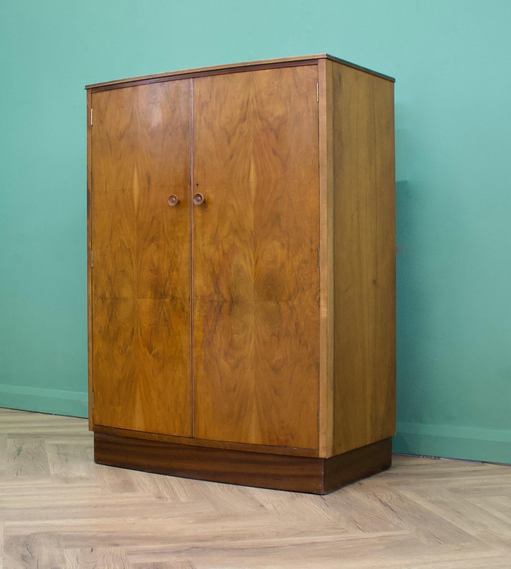 Midcentury Vintage Art Deco Style Compactum Wardrobe, 1950s In Good Condition In South Shields, GB