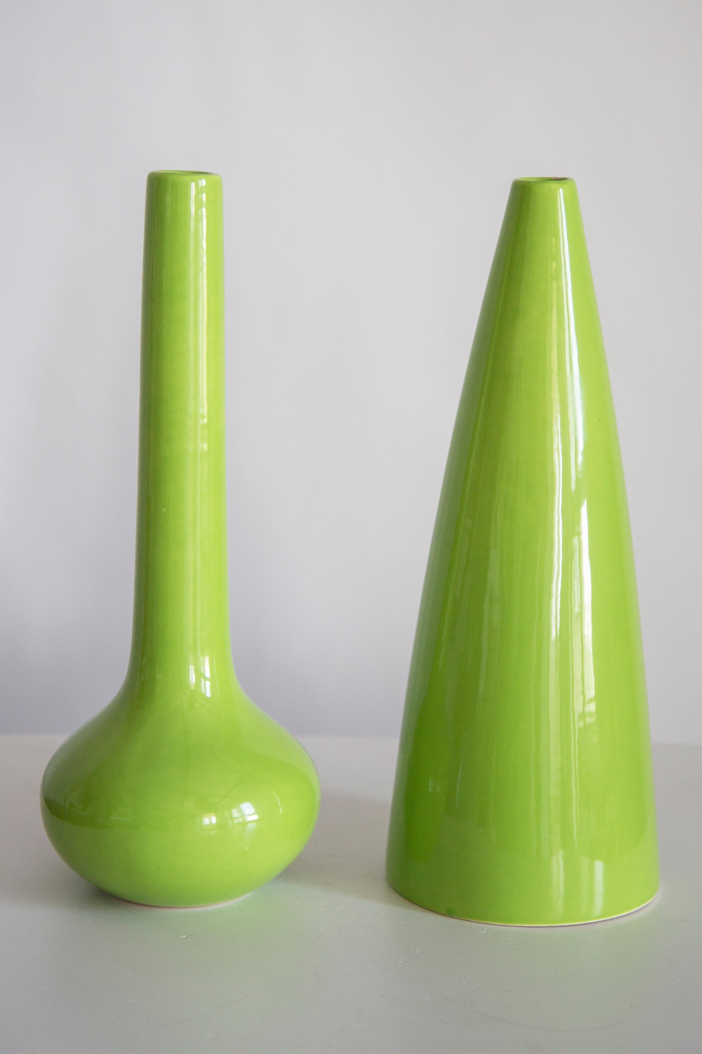XX secolo Vaso verde in ceramica artistica di metà secolo, Europa, anni '70 in vendita