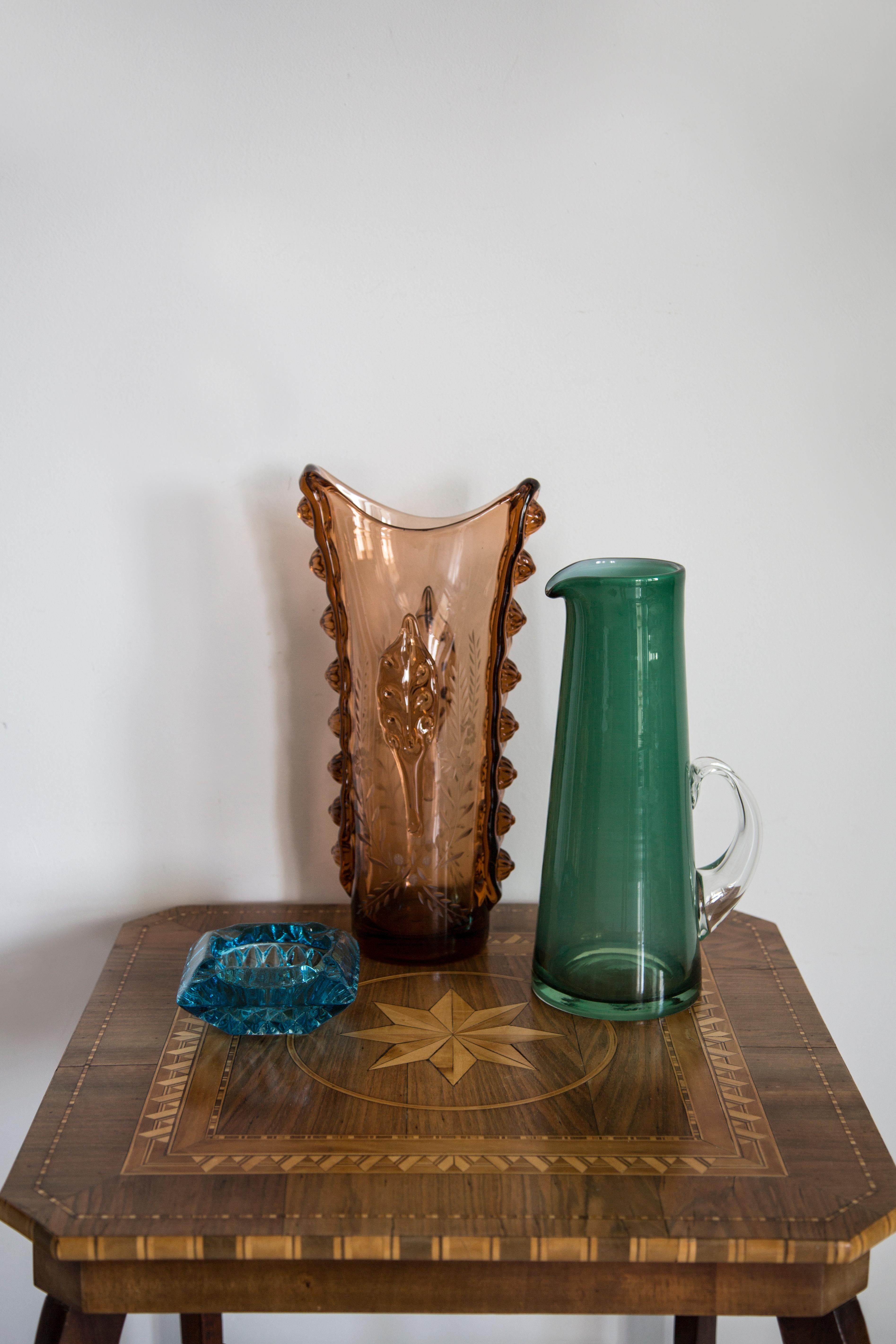 Vaso arancione grande in vetro artistico di metà secolo, Bigli, Europa, anni '70 in vendita 3