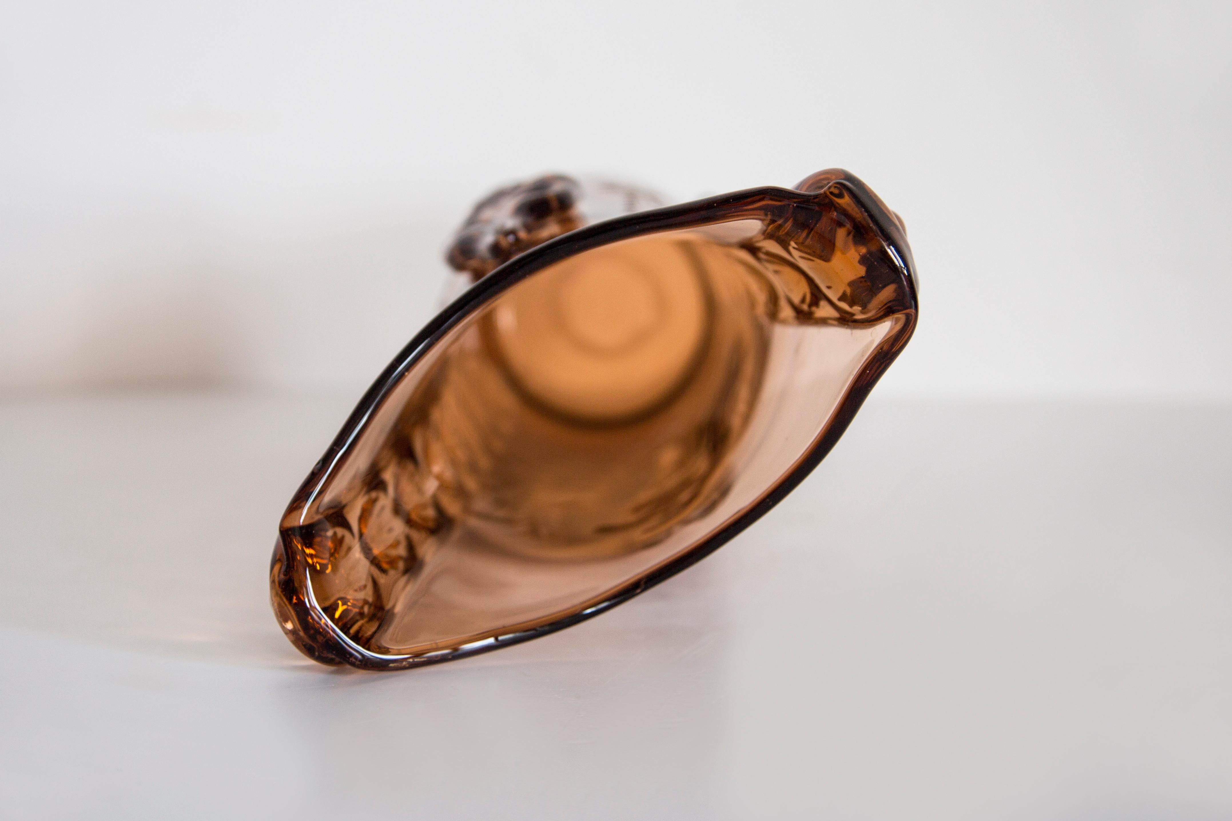 Vaso arancione grande in vetro artistico di metà secolo, Bigli, Europa, anni '70 in vendita 1